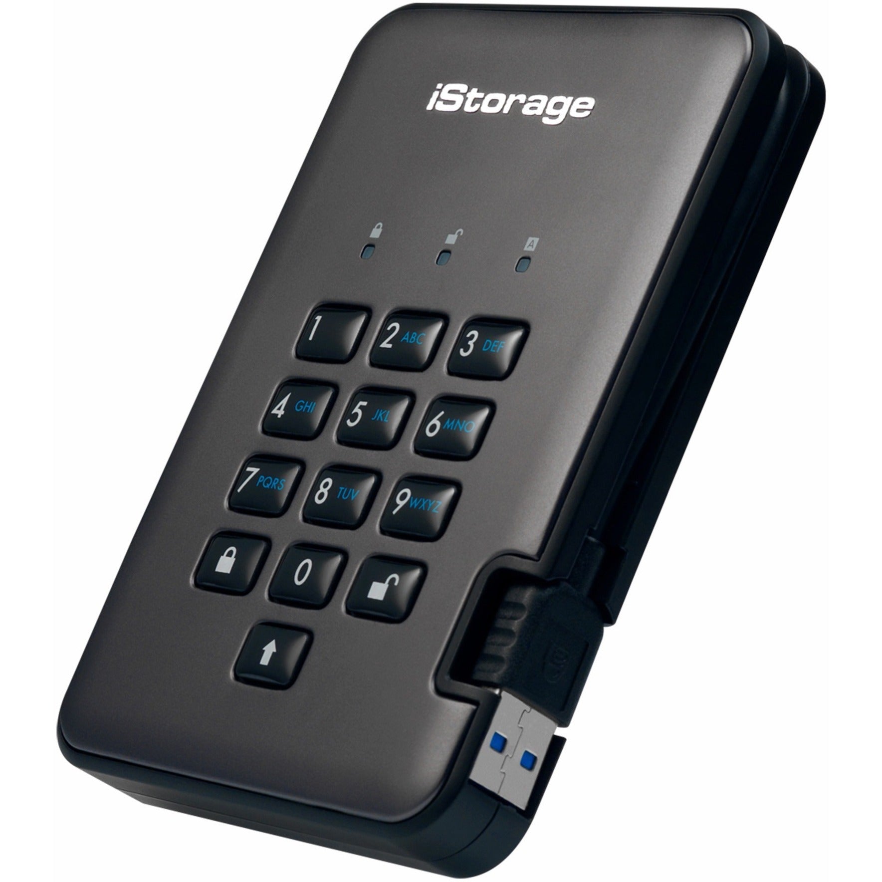 iStorage IS-DAP2-256-3000-C-X diskAshur PRO2 Hard Drive, 3TB, USB 3.2, 256-bit Encryption