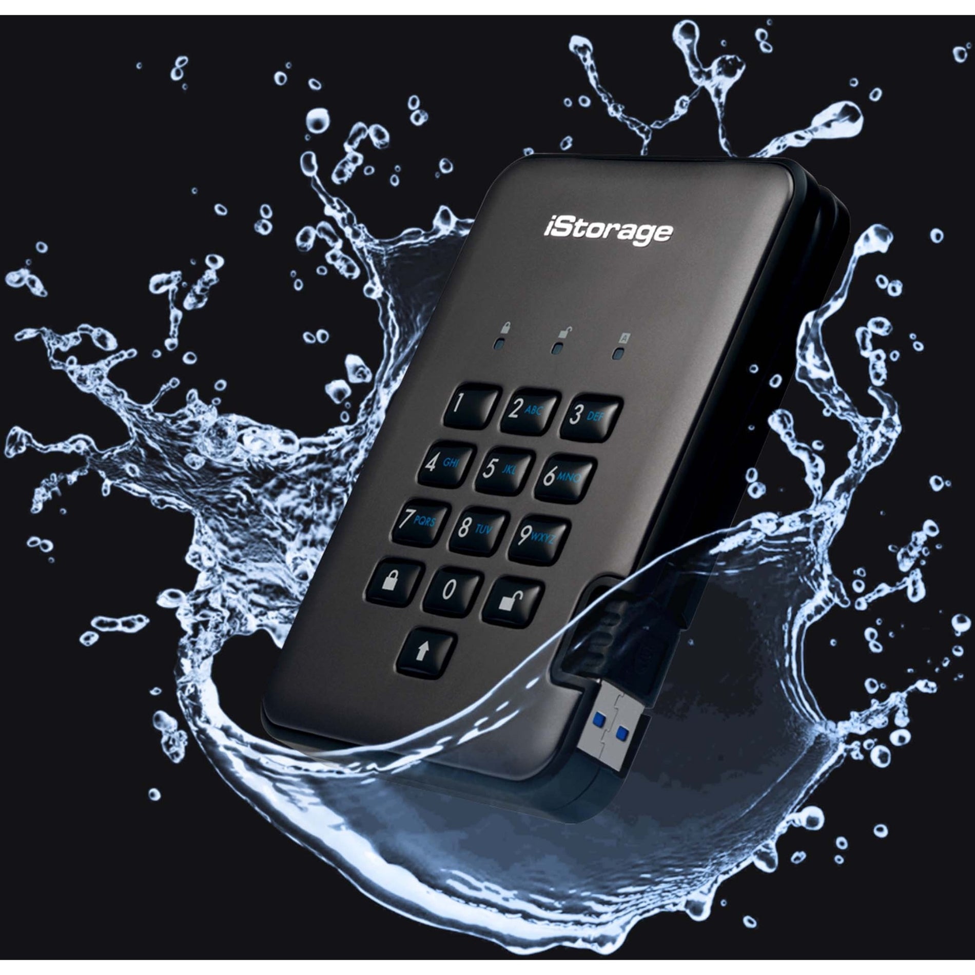 iStorage IS-DAP2-256-SSD-4000-C-X diskAshur PRO2 Solid State Drive, 4TB, USB 3.2, 256-bit AES Encryption