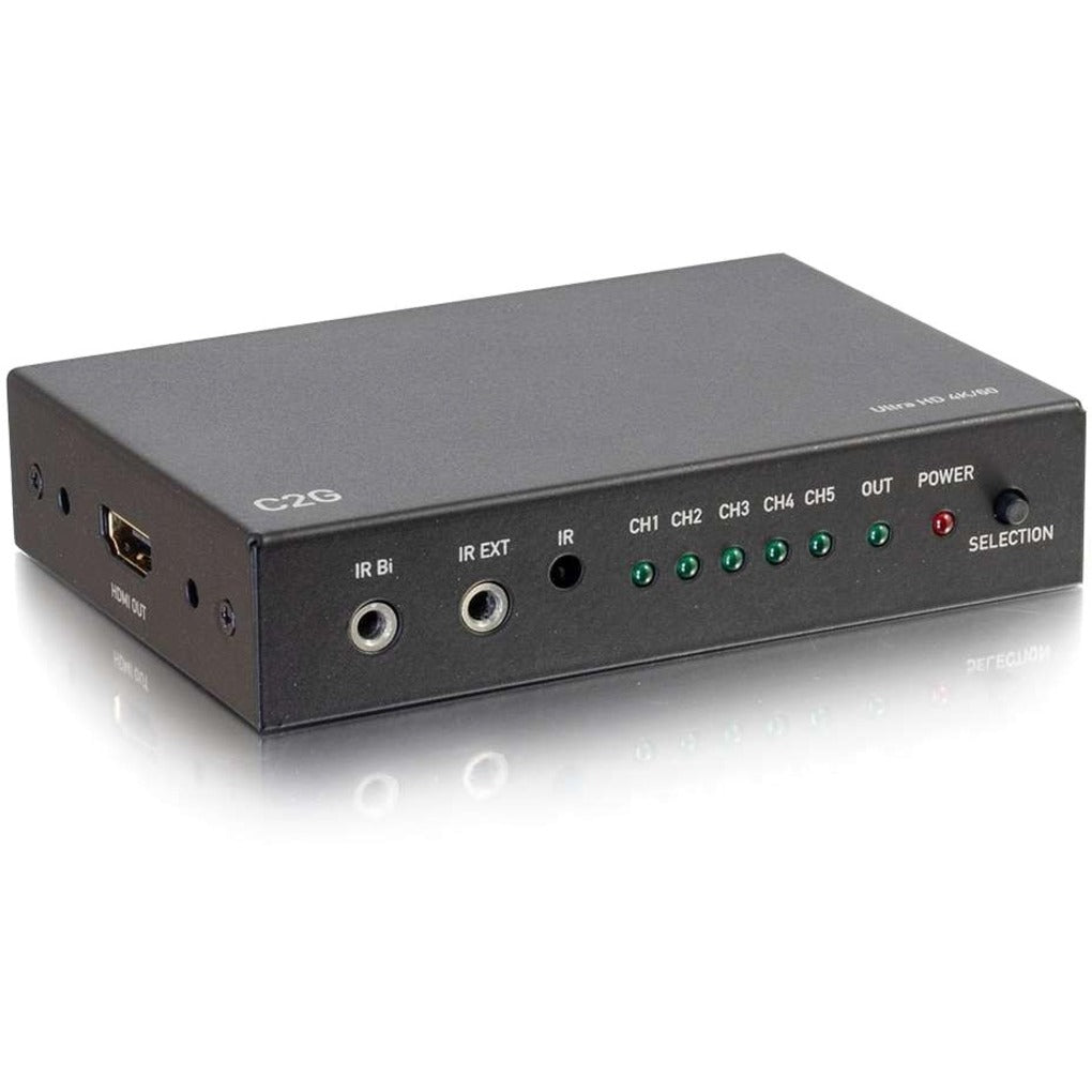C2G 41397 HDMI Selector Switch - 5-Port 4K 60Hz UltraHD HDMI Switch, Black