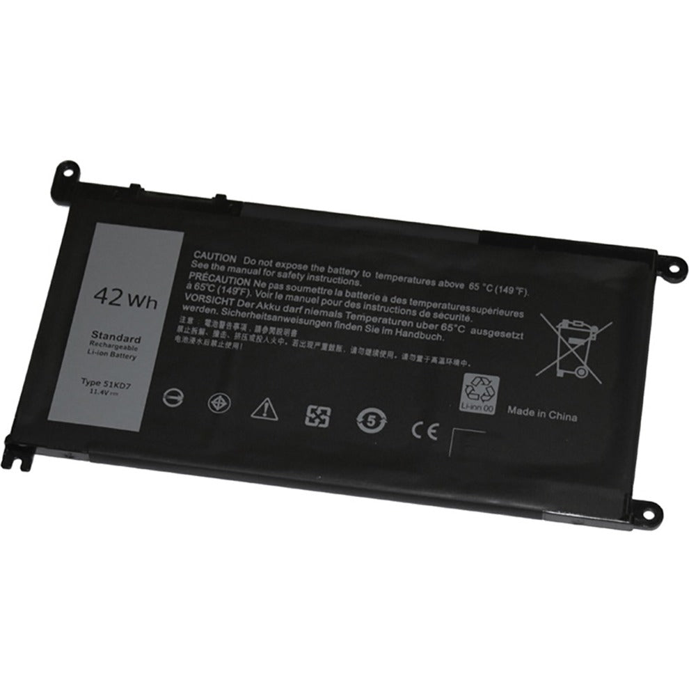 V7 51KD7-V7 Replacement Battery for Selected DELL Laptops, 1 Year Limited Warranty, 3684mAh, Lithium Polymer, 11.4V