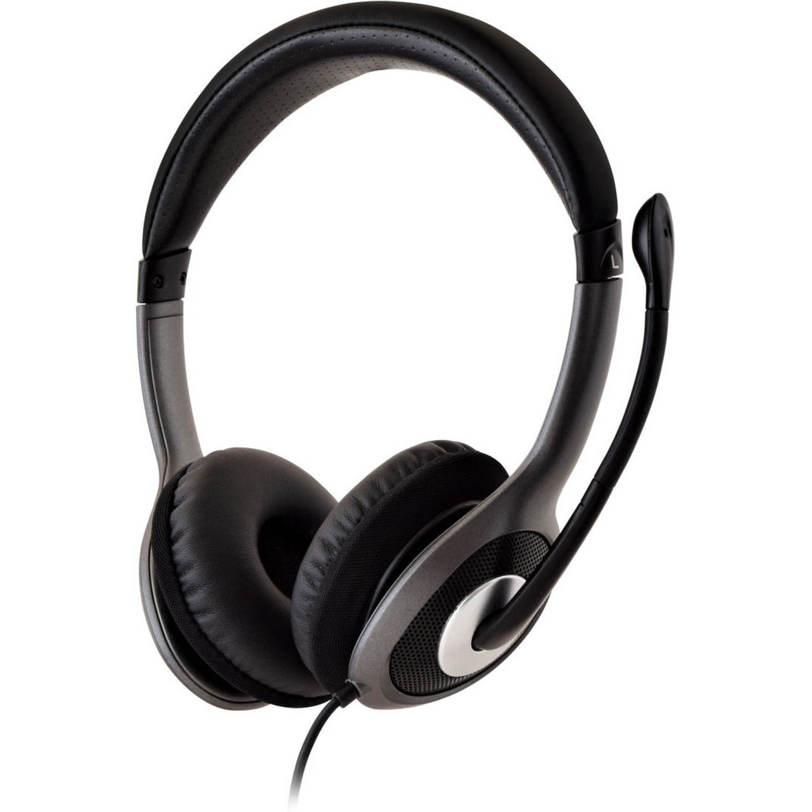 V7 HU521-2NP Deluxe USB Stereo Headphones with Microphone, Over-the-head, Noise Cancelling, 2 Year Warranty