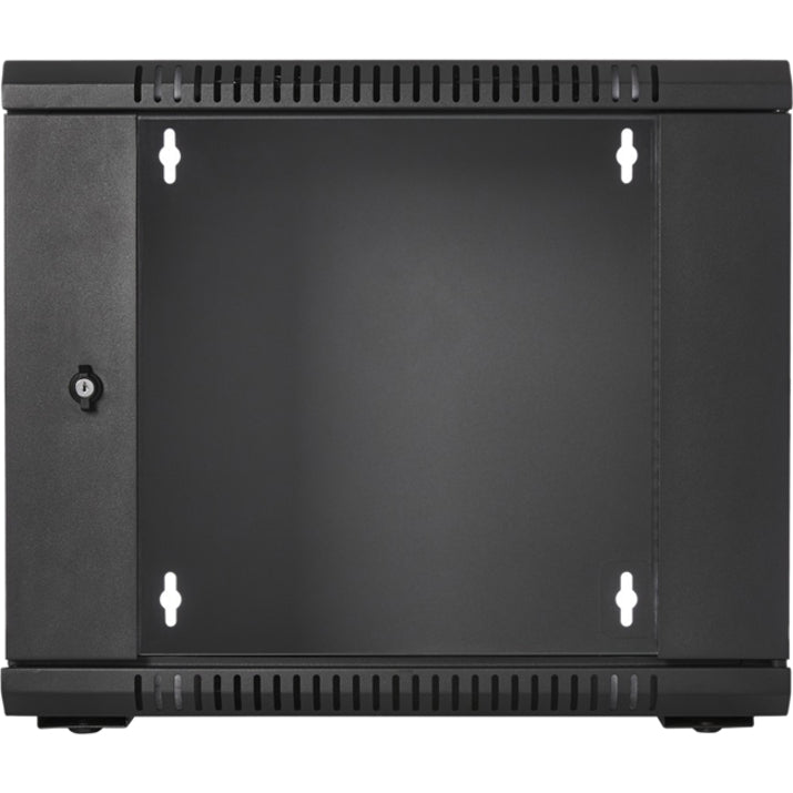 V7 RMWC9UG450-1N 9U Rack Wall Mount Glass Door Enclosure, 200 lb Capacity, Black