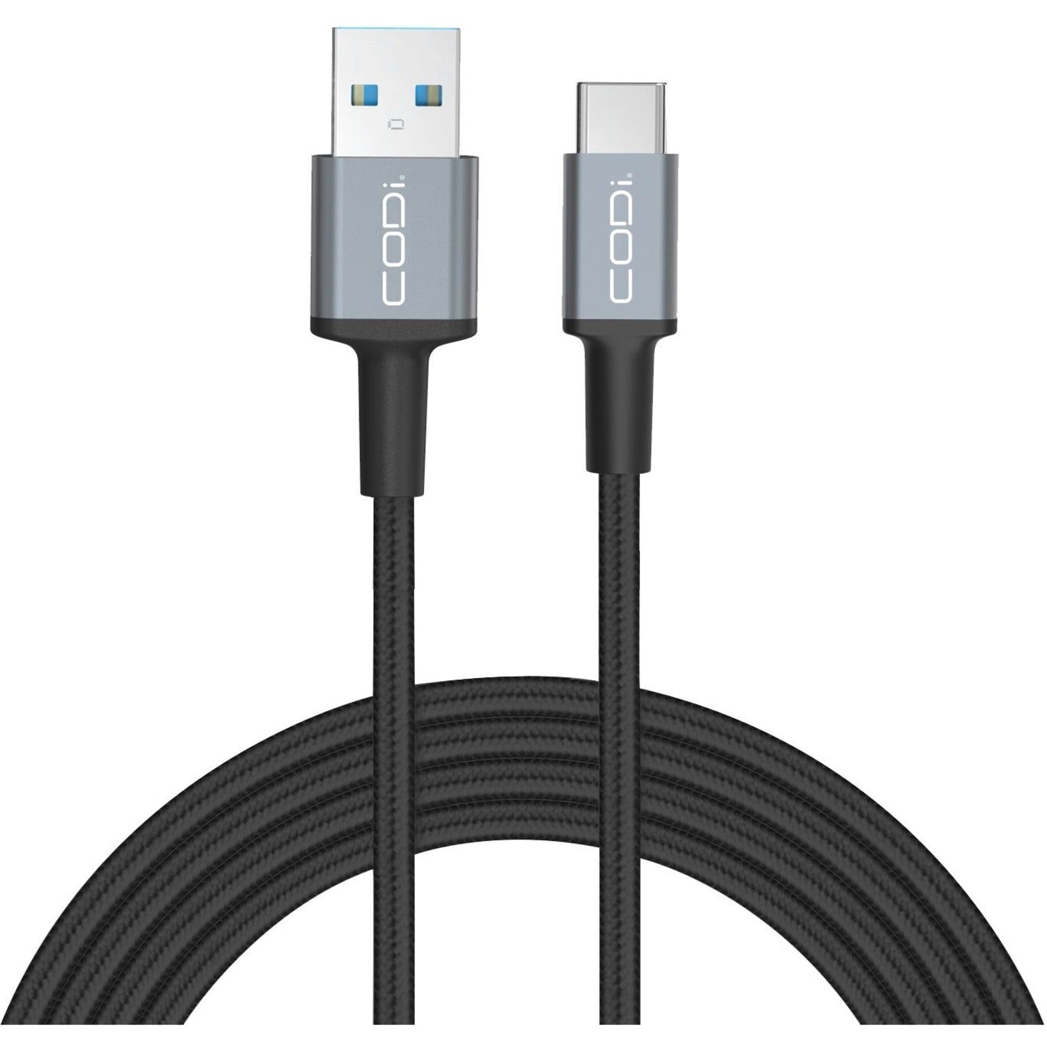 CODi A01061 6' USB-C Braided Nylon Charge & Sync Cable, Tangle Resistant, Quick Charge