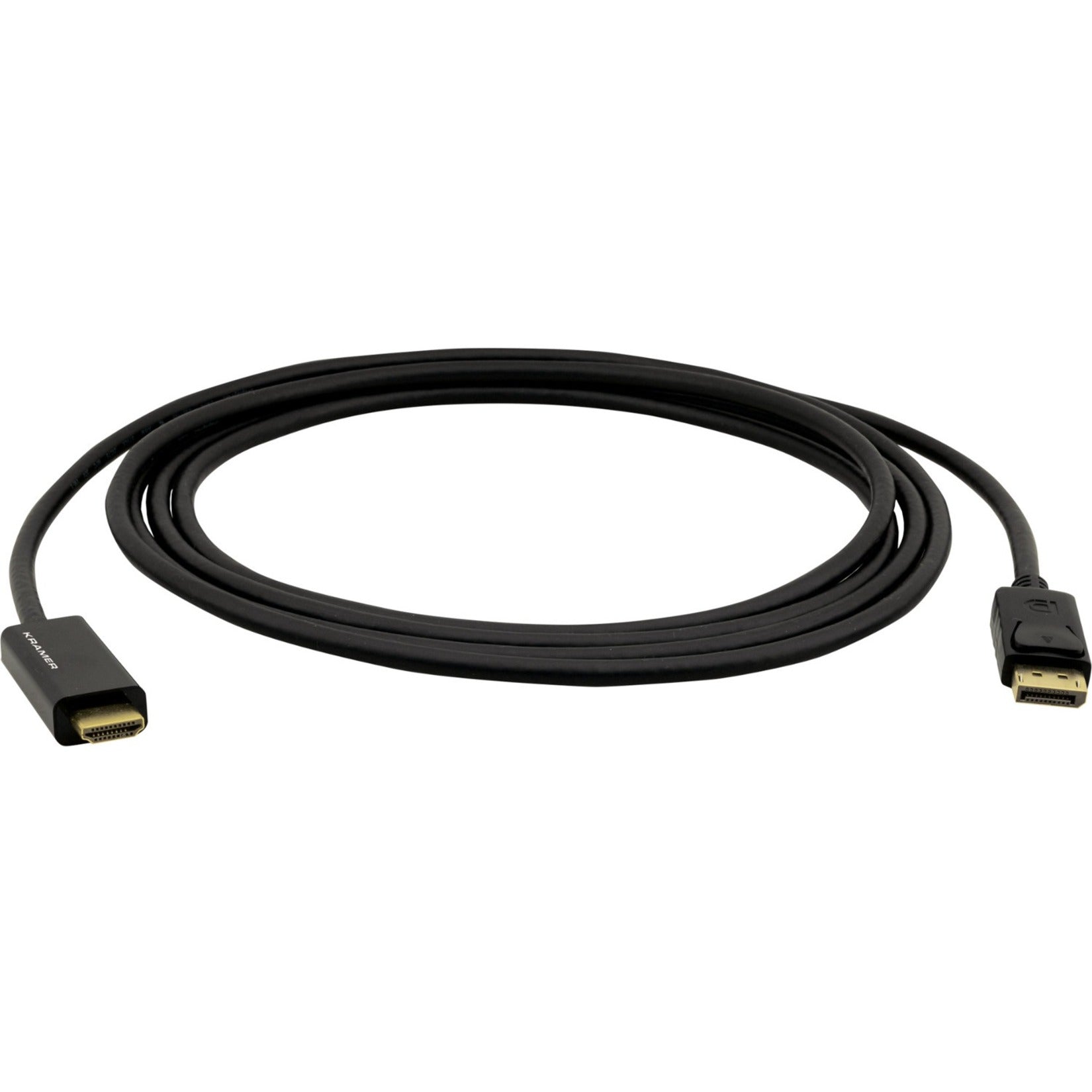 Kramer 97-0611006 DisplayPort (M) to HDMI (M) 4K Active Cable, 6 ft, Plug & Play