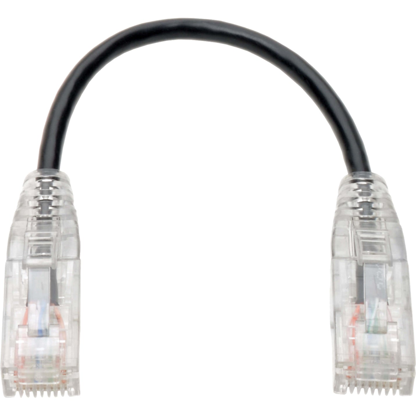 Tripp Lite N201-S8N-BK Cat6 UTP Patch Cable (RJ45) - M/M, Gigabit, Snagless, Molded, Slim, Black, 8 in