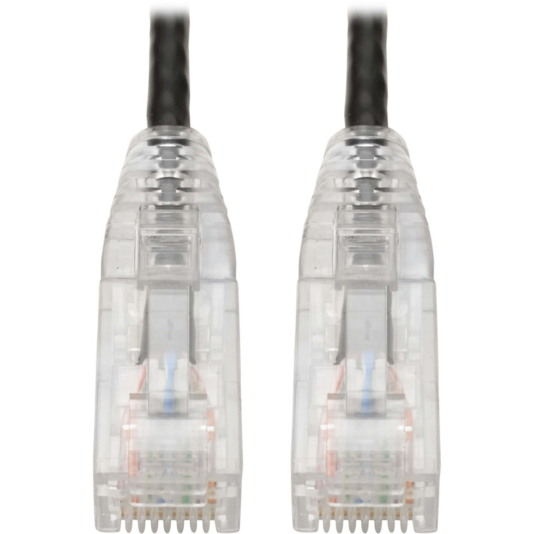 Tripp Lite N201-S8N-BK Cat6 UTP Patch Cable (RJ45) - M/M, Gigabit, Snagless, Molded, Slim, Black, 8 in