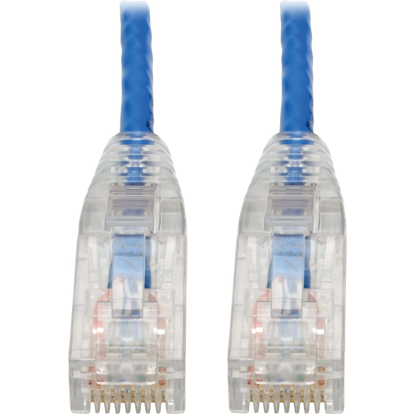 Tripp Lite N201-S8N-BL Cat6 UTP Patch Cable (RJ45) - M/M, Gigabit, Snagless, Molded, Slim, Blue, 8 in.
