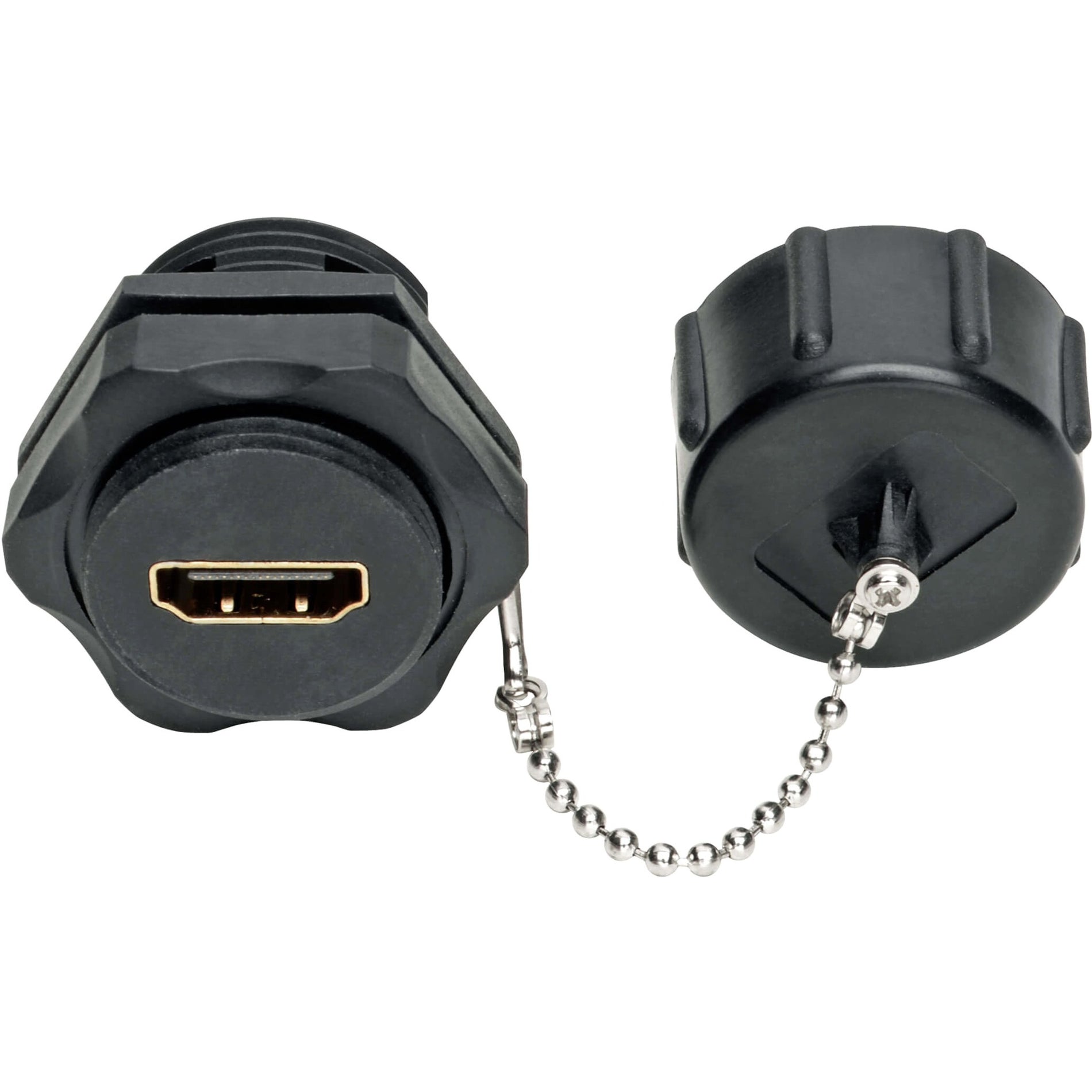 Tripp Lite 4K HDMI Coupler with Ethernet Industrial IP68 Rated Dust Cap F/F (P569-000-FF-IND) Main image