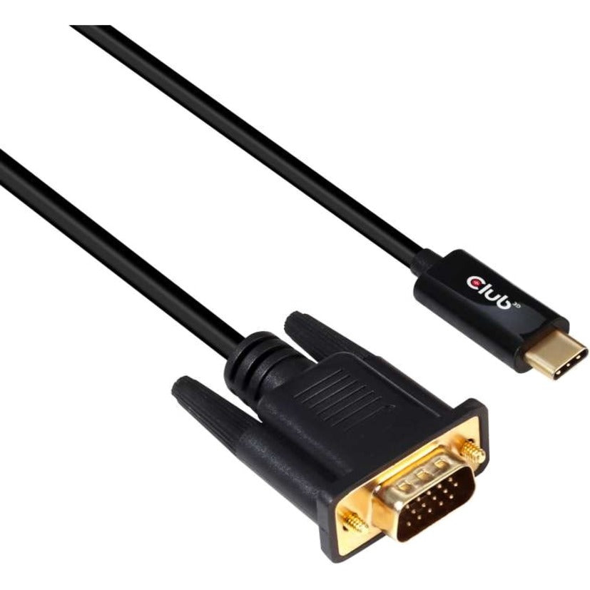Club 3D CAC-1512 USB Type C to VGA Active Cable M/M 5m/16.40ft, Reversible, 1920 x 1200 Supported Resolution