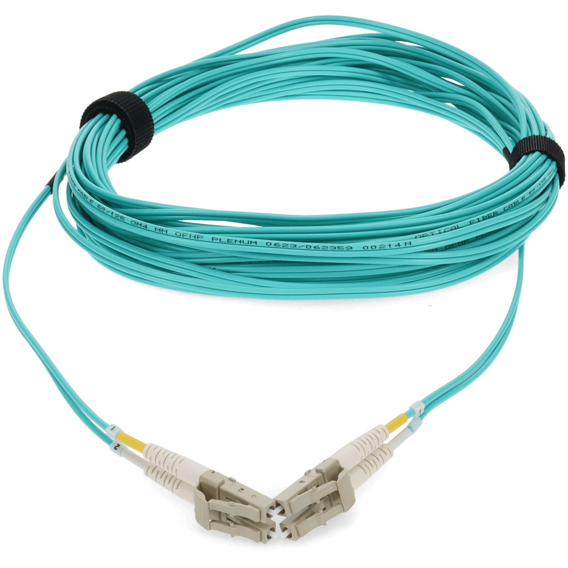 AddOn ADD-LC-LC-3M5OM4P 3m LC (Male) to LC (Male) Straight Aqua OM4 Duplex Plenum Fiber Patch Cable, 9.80 ft