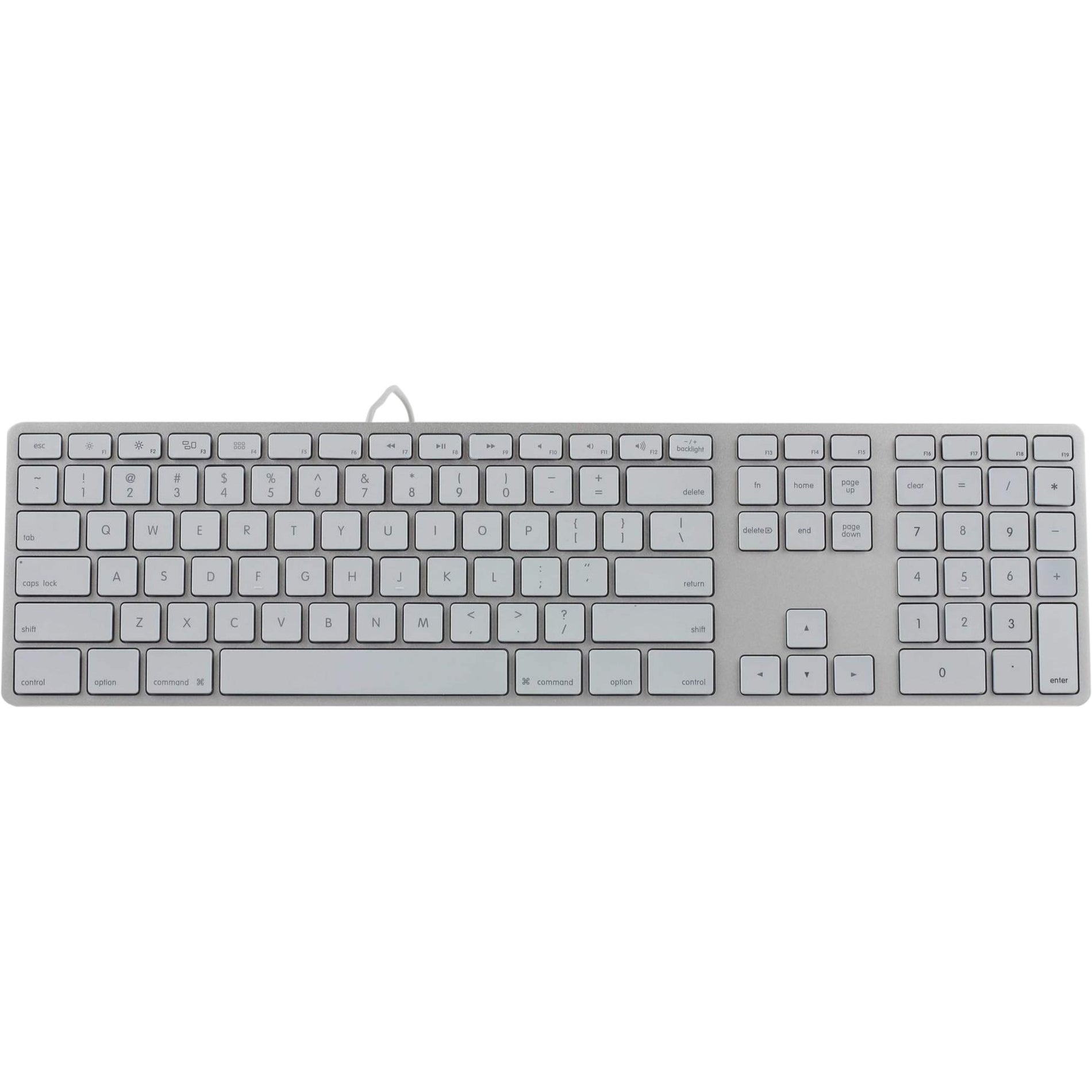 Matias FK318LS RGB Backlit Wired Aluminum Keyboard for Mac - Silver, English (US), 104 Keys, Scissors Keyswitch Technology