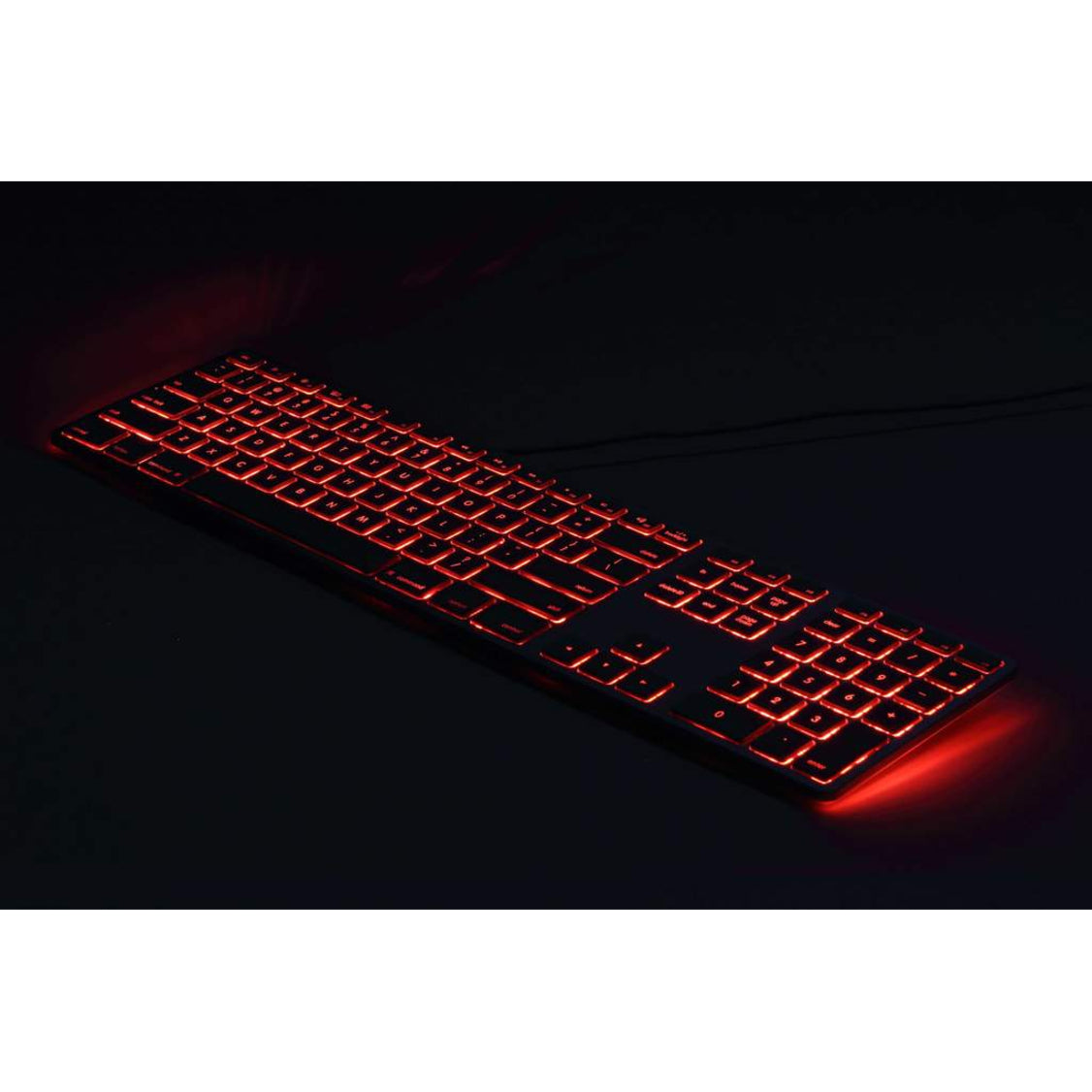 Matias FK318LS Backlit RGB Tactical USB 2.0 Wired Aluminum Keyboard with Numeric Keypad - Compatible with Mac (Silver) Matias Apple Keyboard Backlight Rgb Apple Keyboard Light Matias