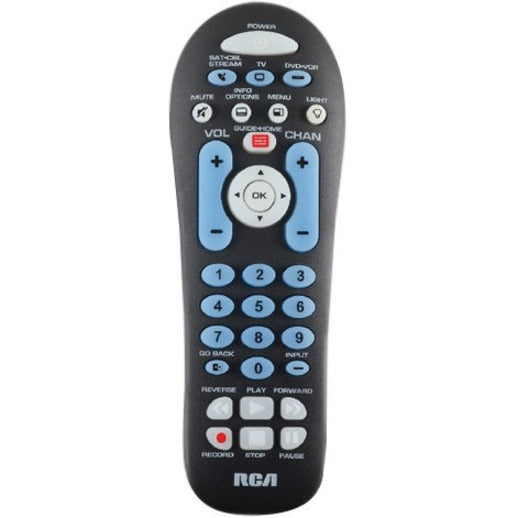 RCA RCR313BE 3-Device Universal Remote Control - Black, Compatible with Roku, Apple TV, and Other Streaming Boxes