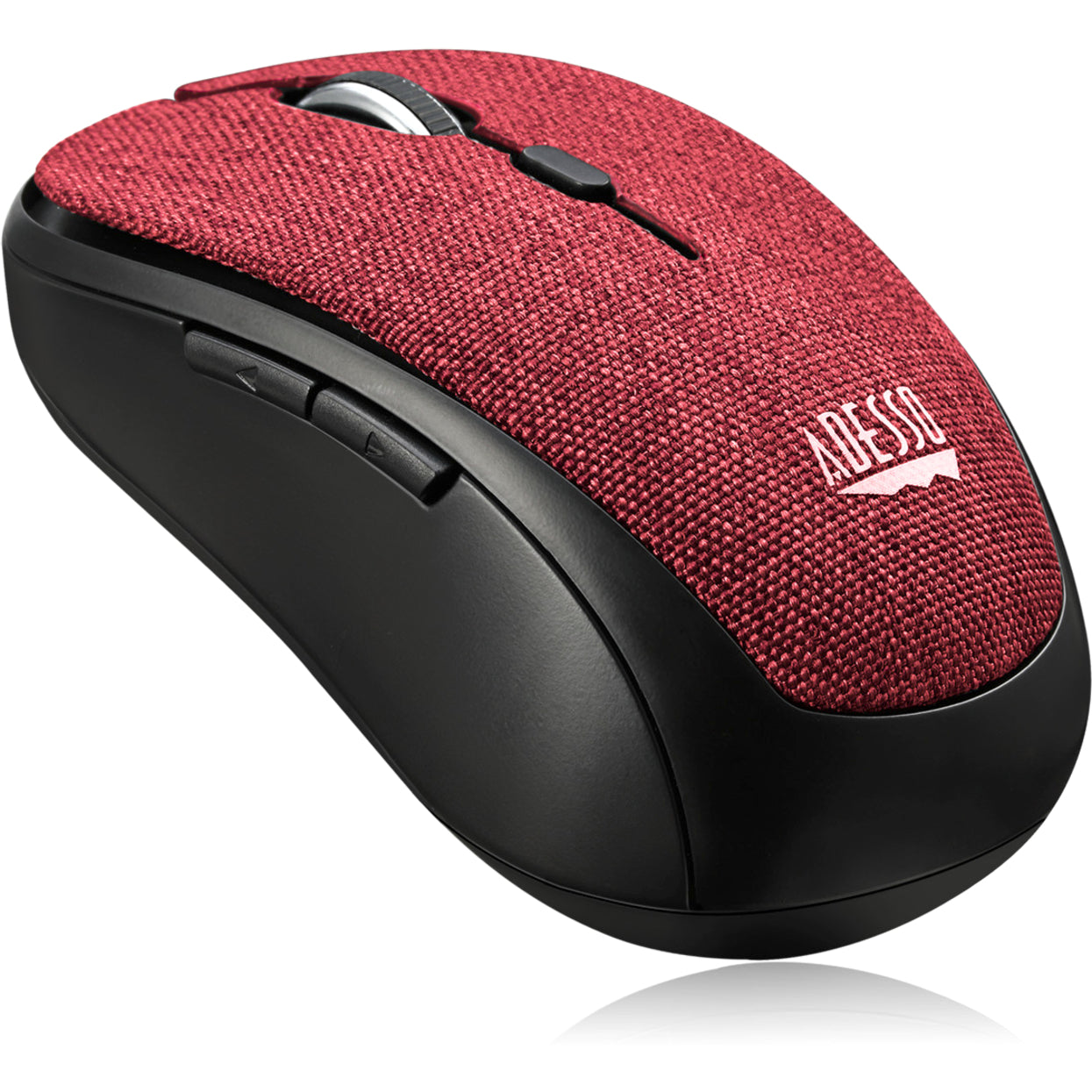 Adesso IMOUSE S80R Wireless Fabric Optical Mini Mouse (Red), Ergonomic Fit, 1600 DPI, 2.4 GHz Wireless Technology