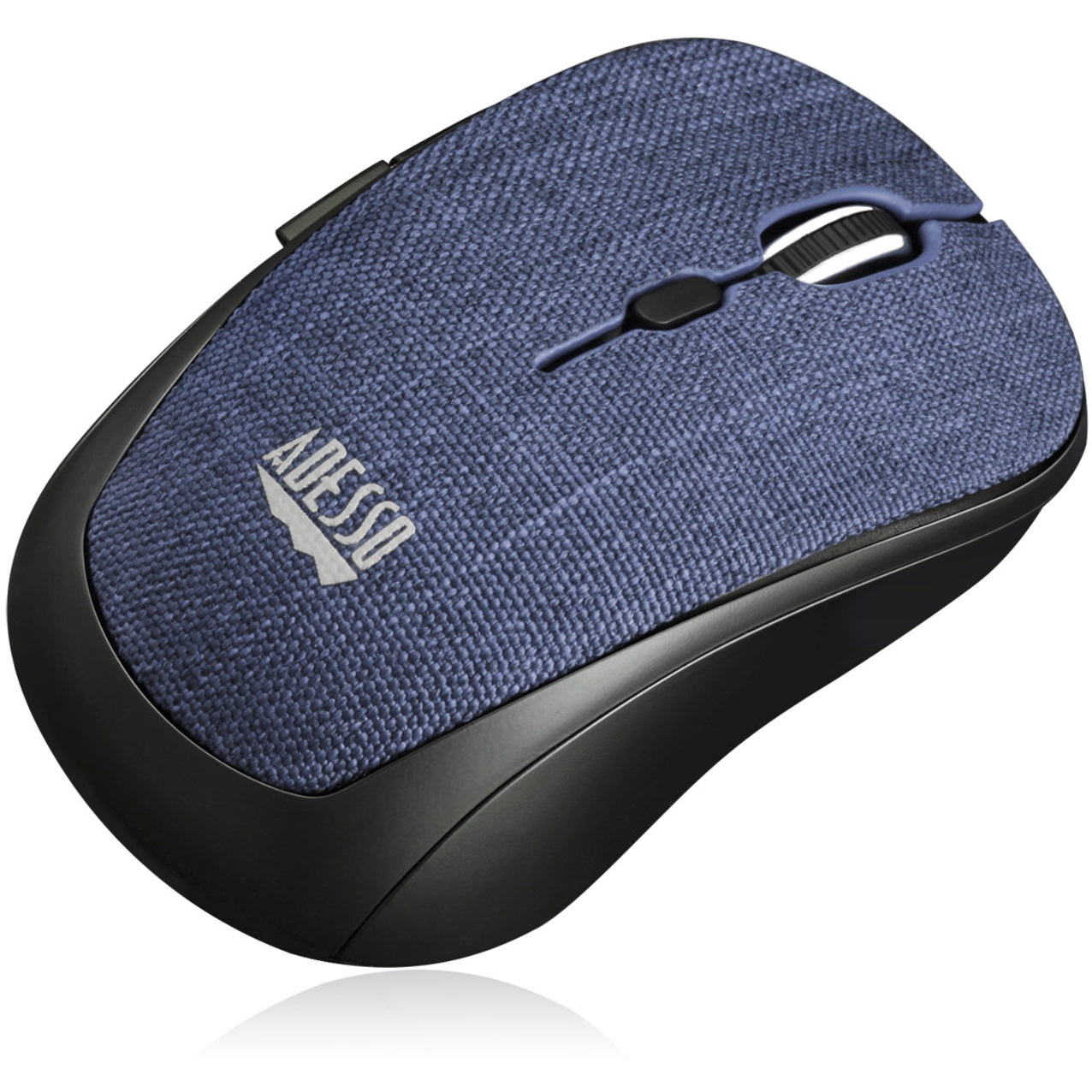 Adesso IMOUSE S80L Wireless Fabric Optical Mini Mouse Blue, Ergonomic Fit, 1600 DPI, 2.4 GHz Wireless Technology