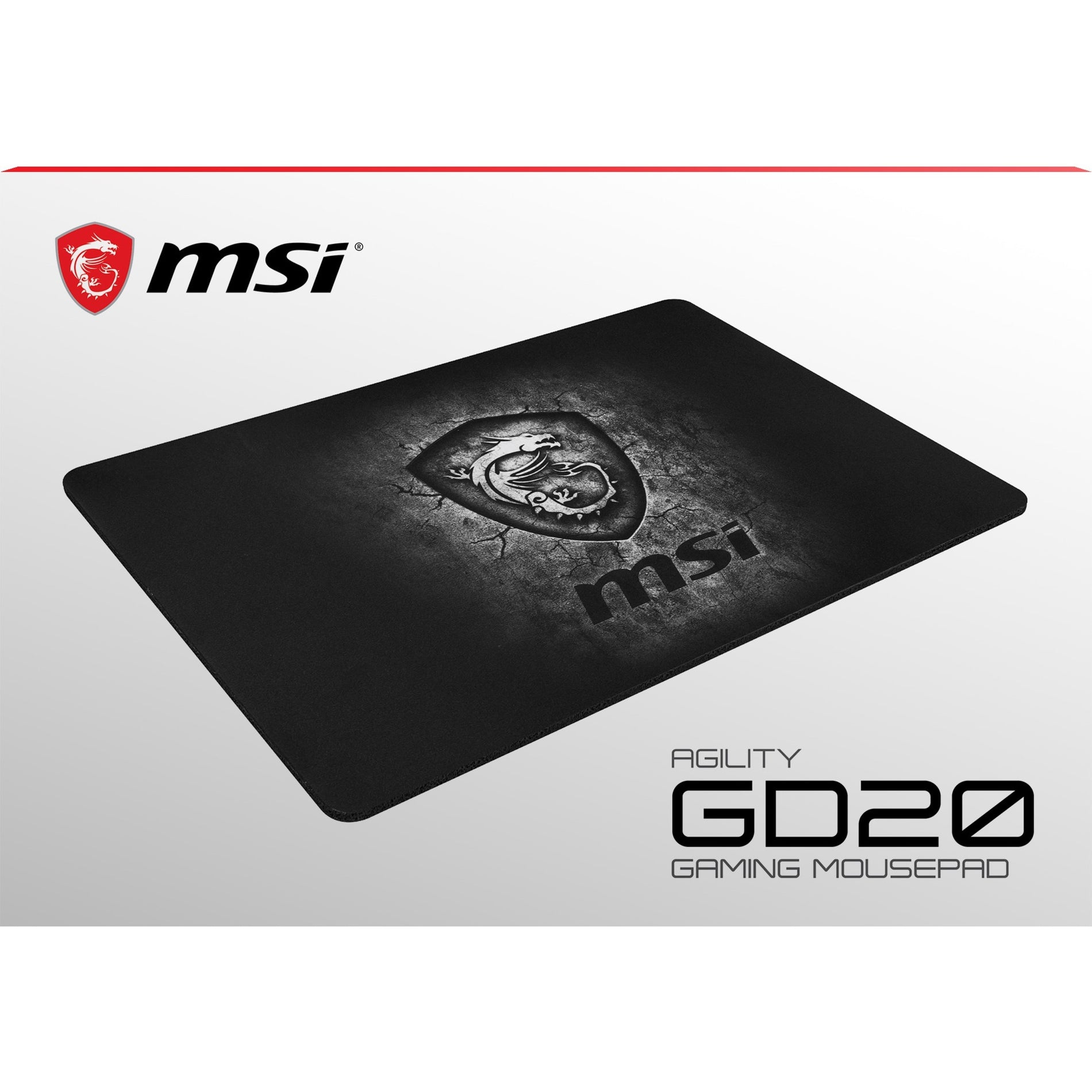MSI AGILITY GD20 Gaming Mousepad, Smooth, Non-slip Base, Comfortable