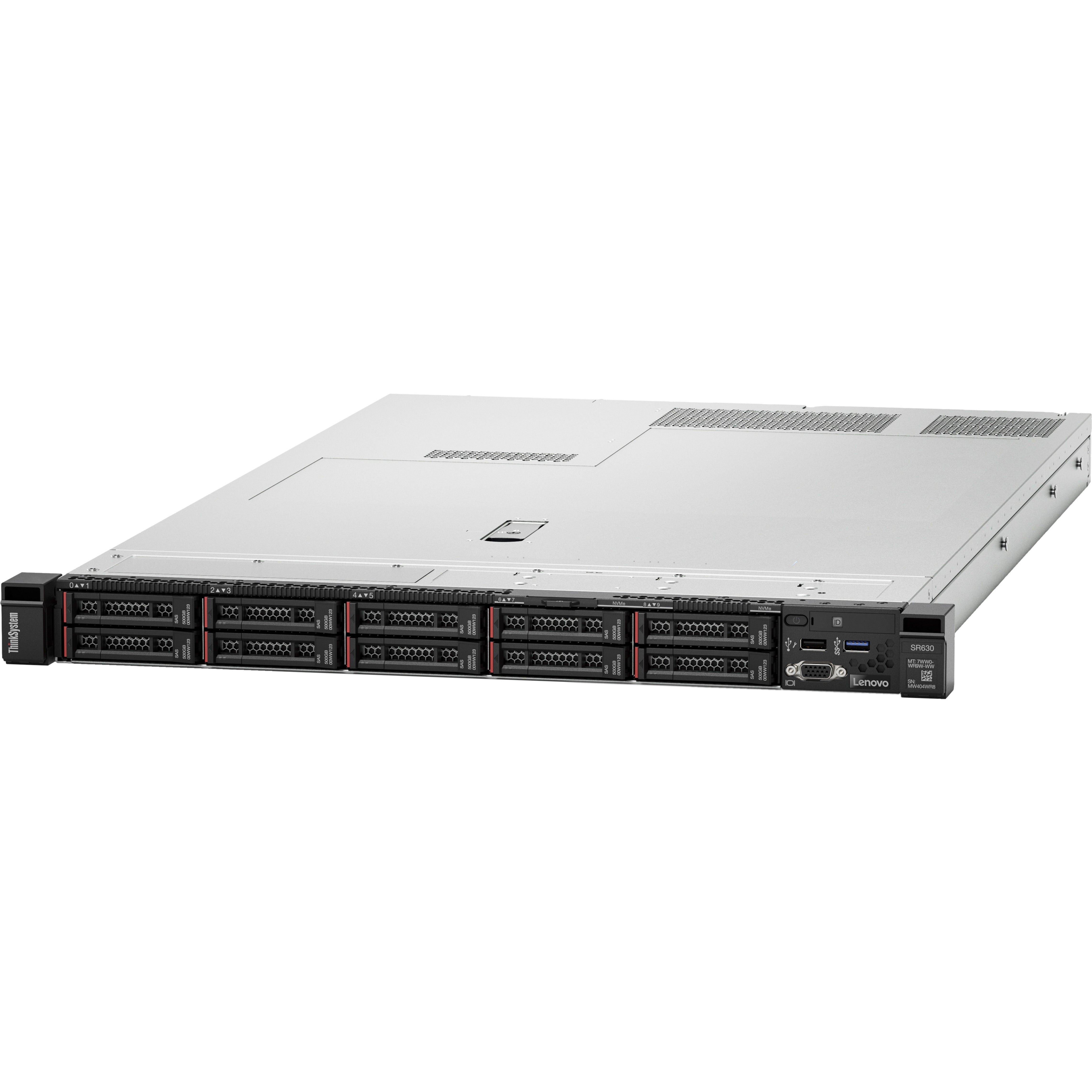 Lenovo 7X02A0CENA ThinkSystem SR630 Server, Xeon Silver 4208, 16GB RAM, 3 Year Warranty