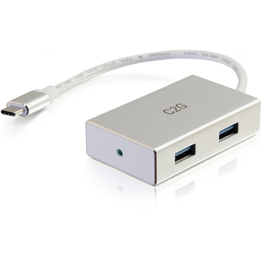 C2G 29827 C2G USB C Hub - USB 3.0 Type-C to 4-Port USB A Hub, 4 USB Ports, 3 Year Warranty