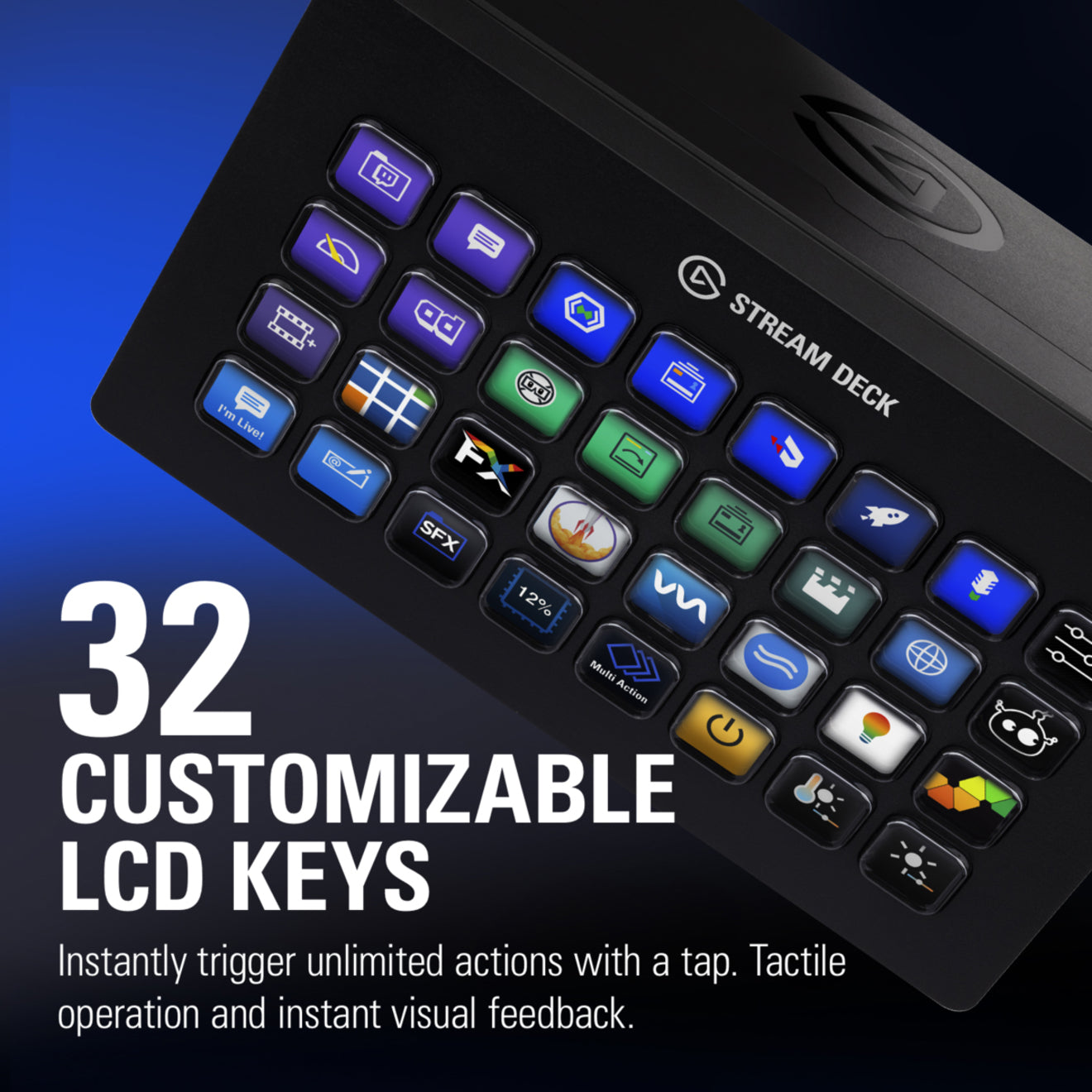 Corsair 10GAT9901 Stream Deck XL Keypad, 32 Keys, USB 3.0, 2 Year Warranty