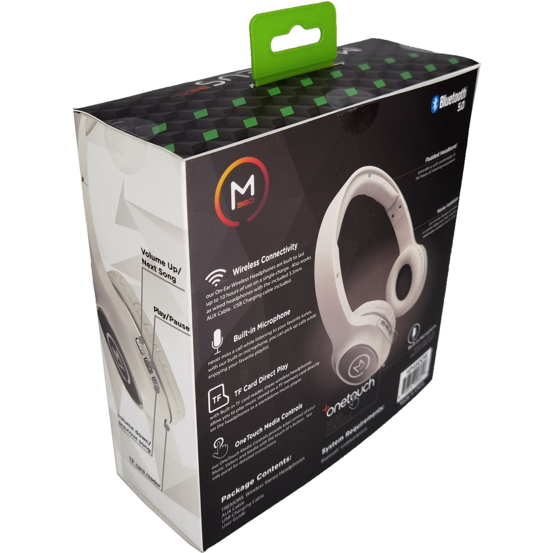 Morpheus 360 HP4500W Wireless Headphone, Comfortable Over-the-head Stereo Headset with Mic, White/Silver Accent
