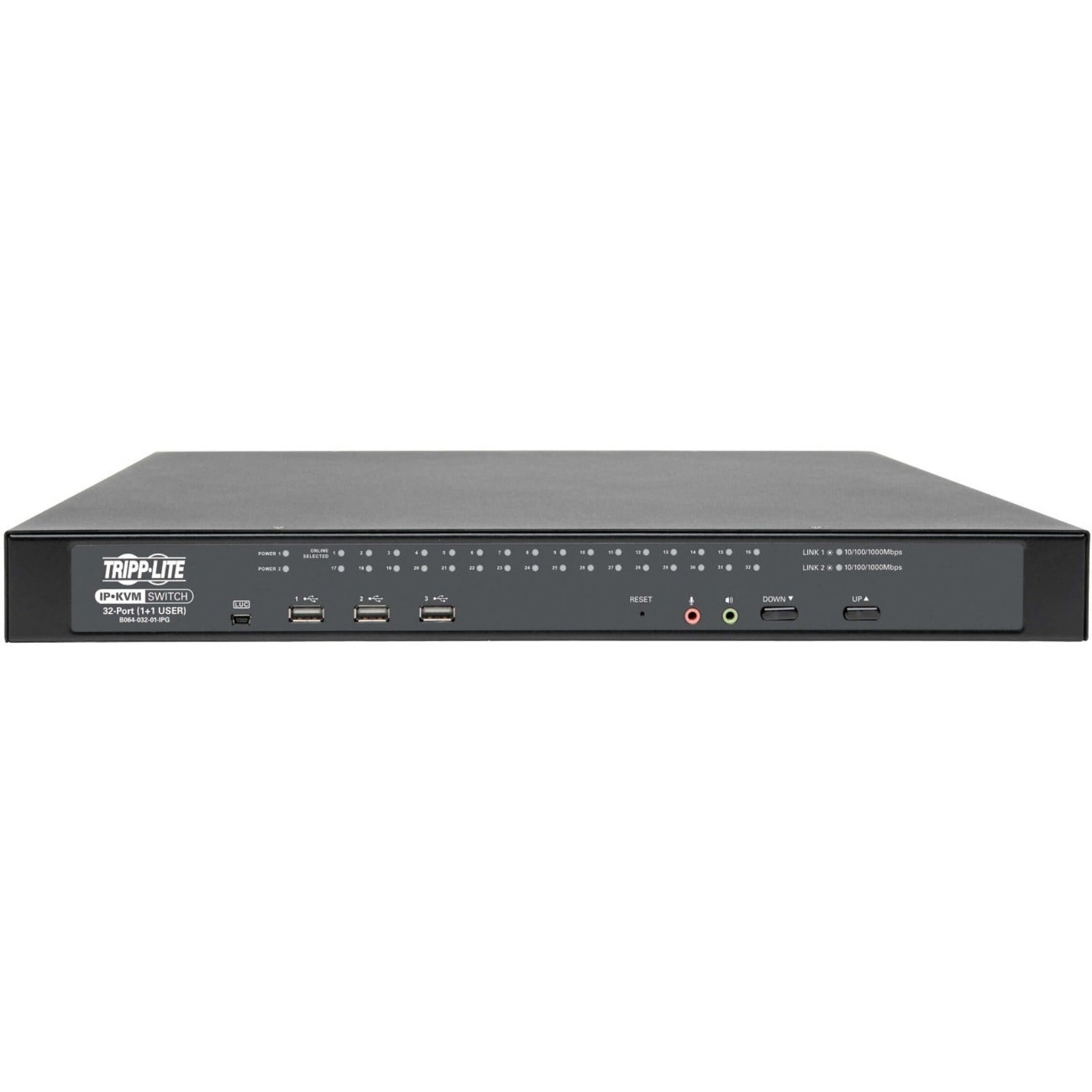 Tripp Lite B064-032-01-IPG 32-Port IP KVM Switch w/ Virtual Media, Maximum Video Resolution 1920 x 1200, 3 Year Limited Warranty