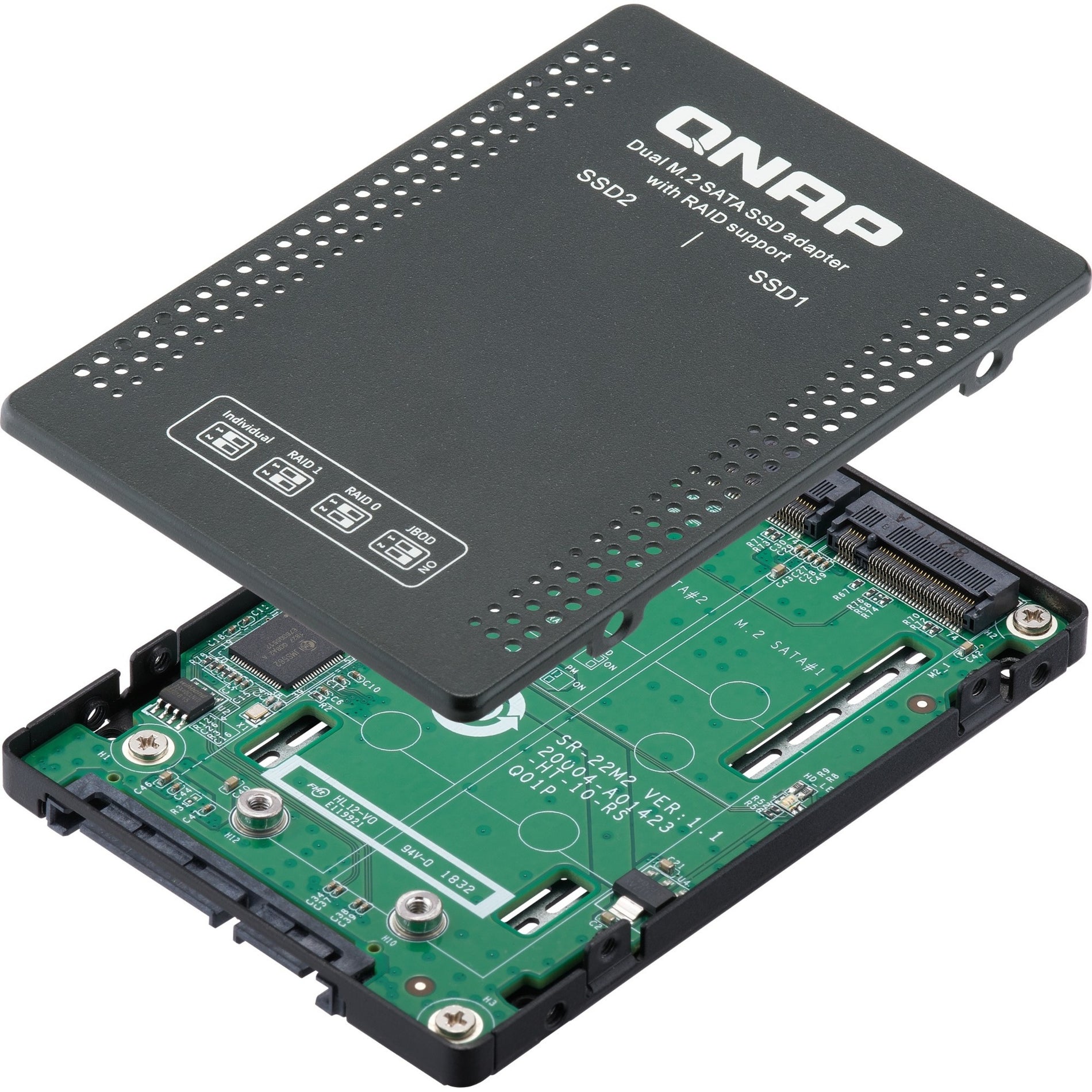 QNAP QDA-A2MAR DAS Storage System, 2-Bay SATA/600 M.2 RAID 0, 1, JBOD
