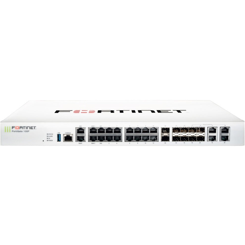 Fortinet FG-100F FortiGate Network Security/Firewall Appliance, SSL Encrypted Traffic Protection, Secure IPsec VPN Connectivity, Threat Protection, Application Control