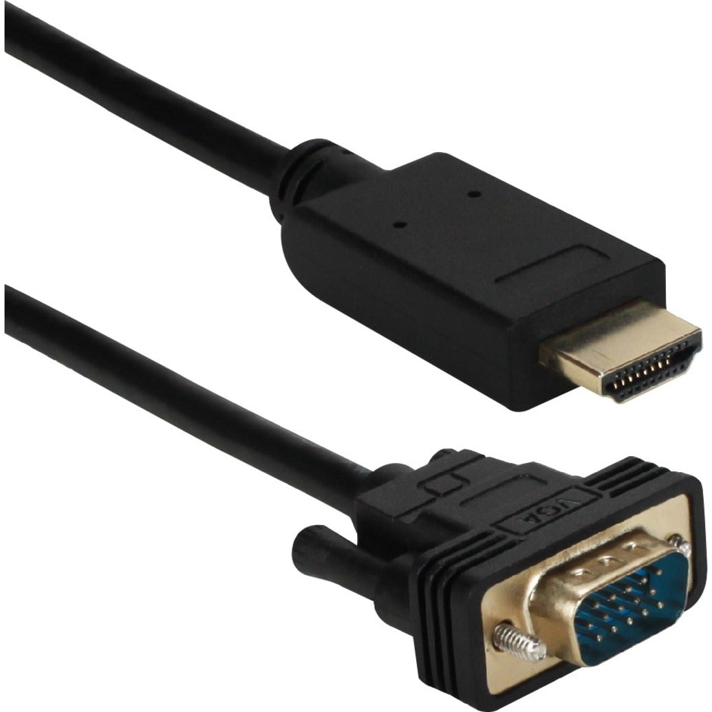 QVS XHDV-03 3ft HDMI to VGA Video Converter Cable, Supports 1920 x 1080 Resolution