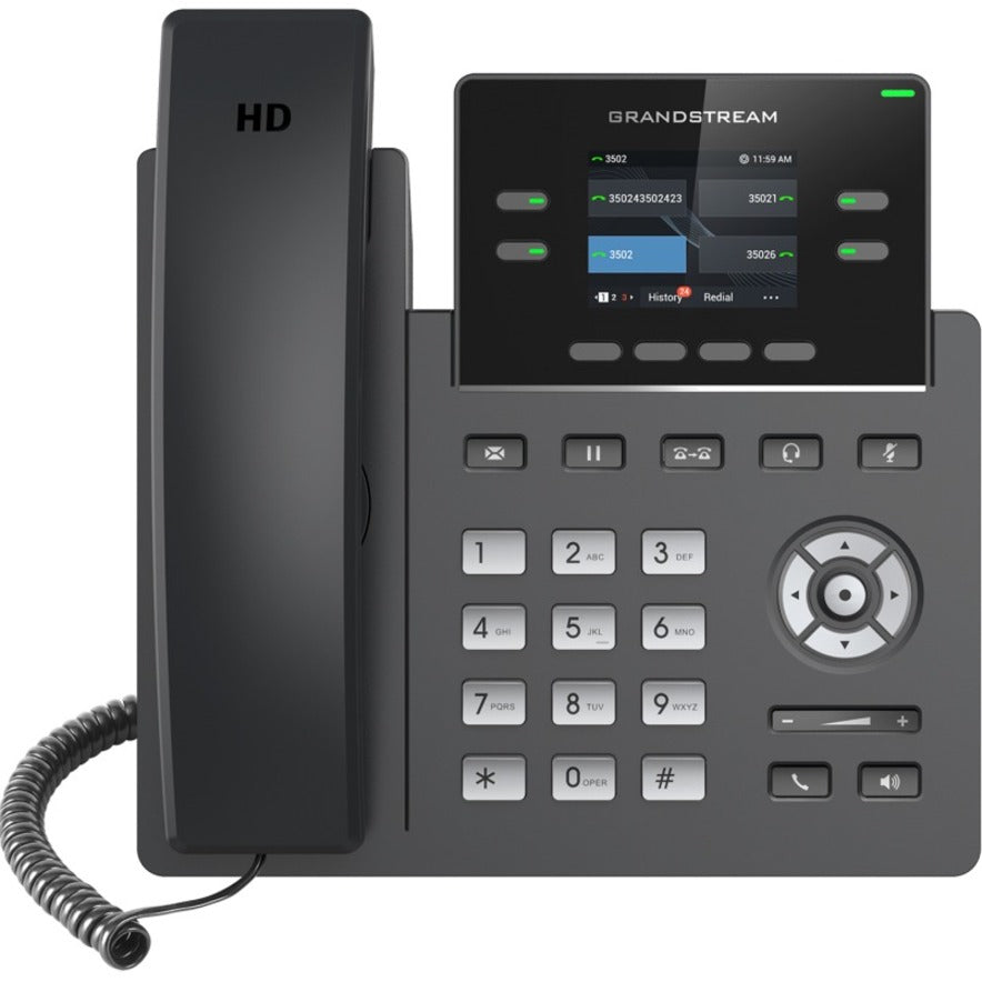 Grandstream GRP2612P 2-line Carrier-Grade IP Phone, Color Display, PoE, Wall Mountable