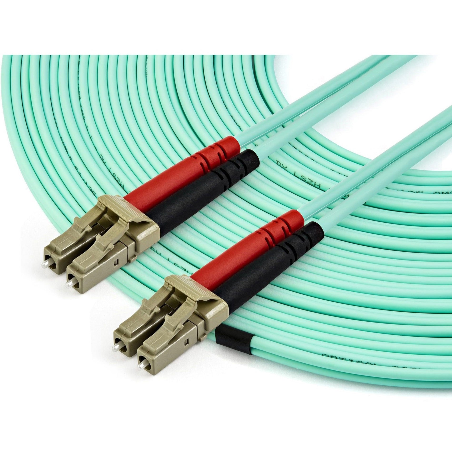 StarTech.com 450FBLCLC15 Fiber Optic Duplex Patch Network Cable, 49.21 ft, Aqua, 100Gb, LSZH