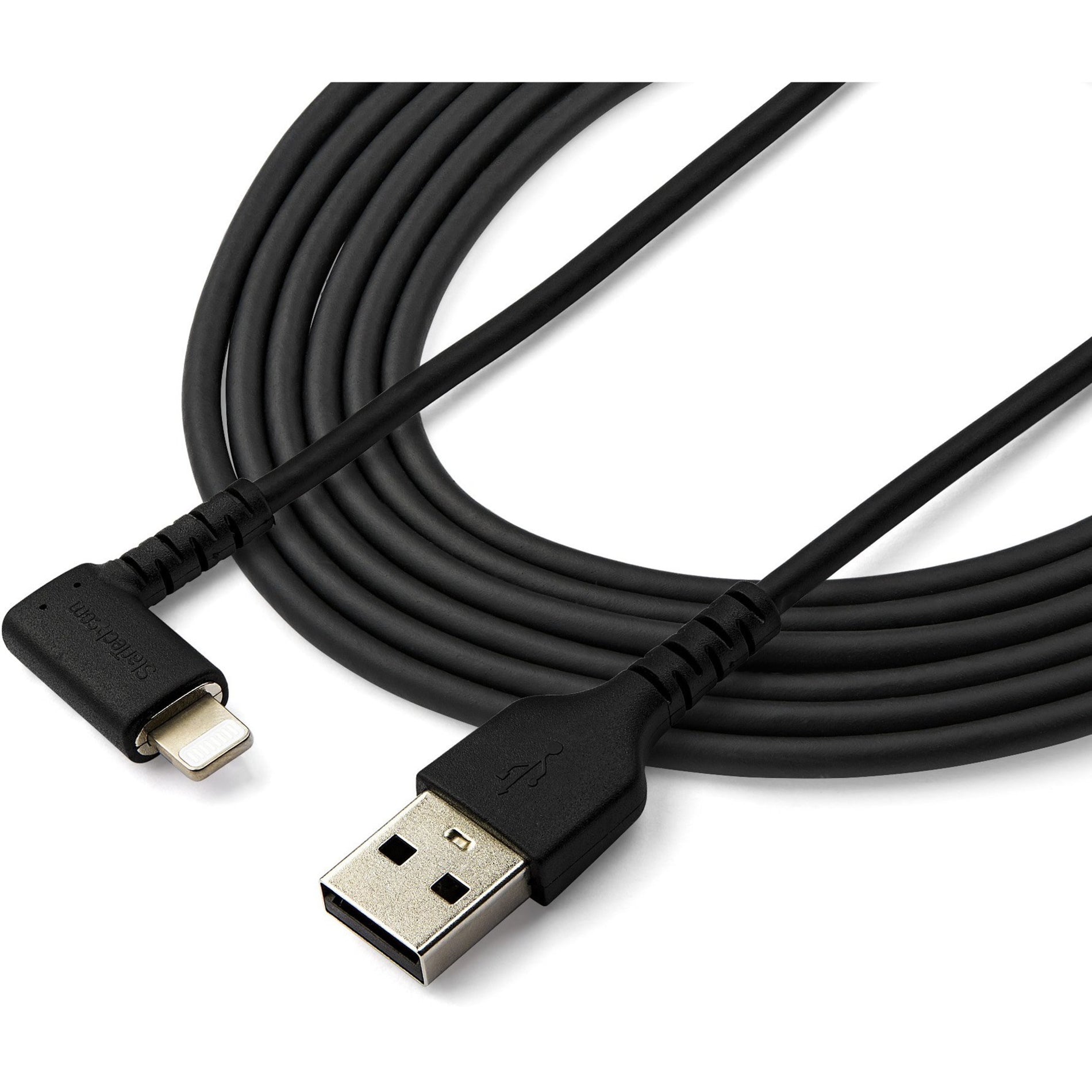 StarTech.com RUSBLTMM2MBR Lightning/USB Data Transfer Cable, 6.6Ft Heavy Duty Mfi Certified Cable, Black, USB to Lightning