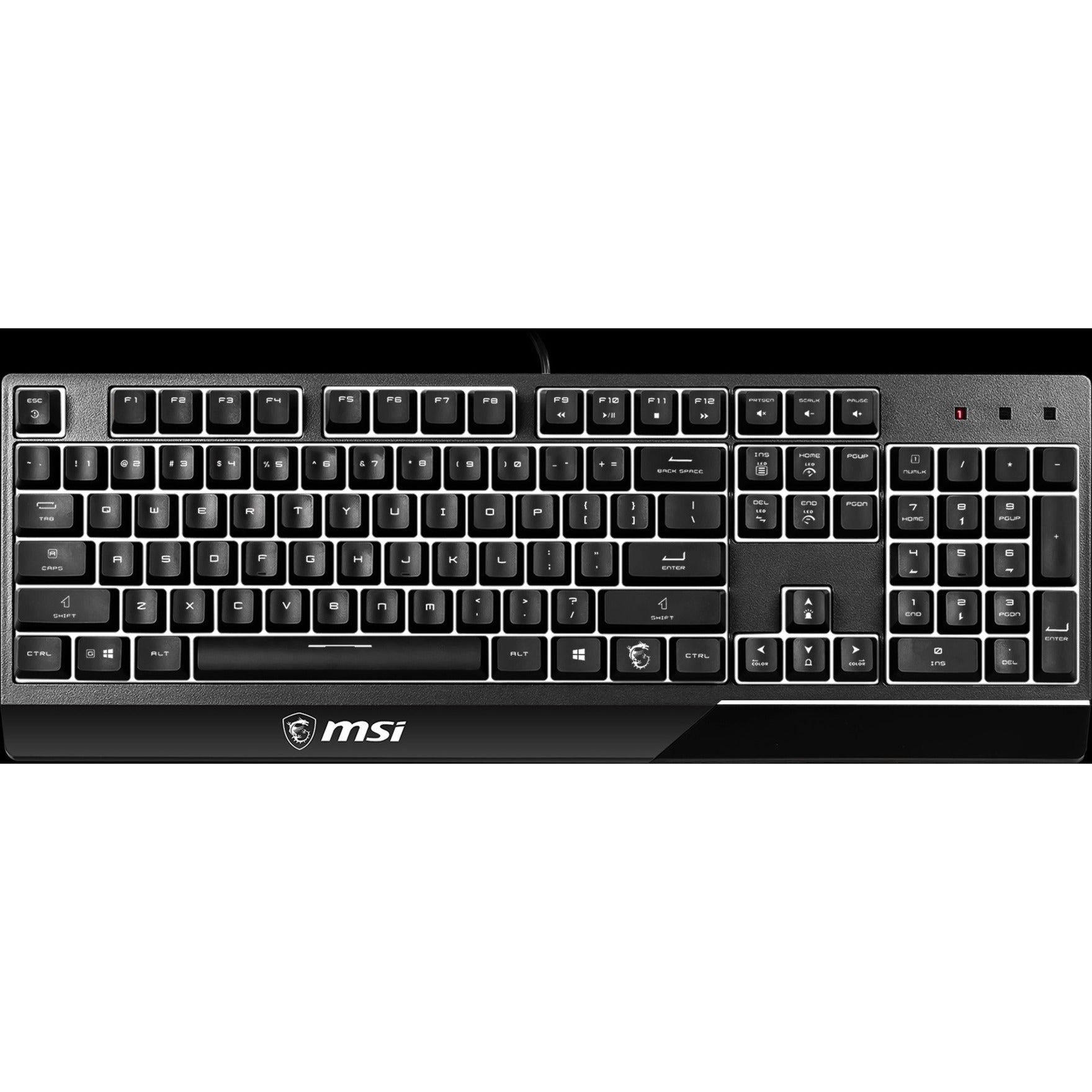 MSI VIGOR GK30 Gaming Keyboard, RGB Backlight, Plunger Keyswitch Technology, Water Resistant