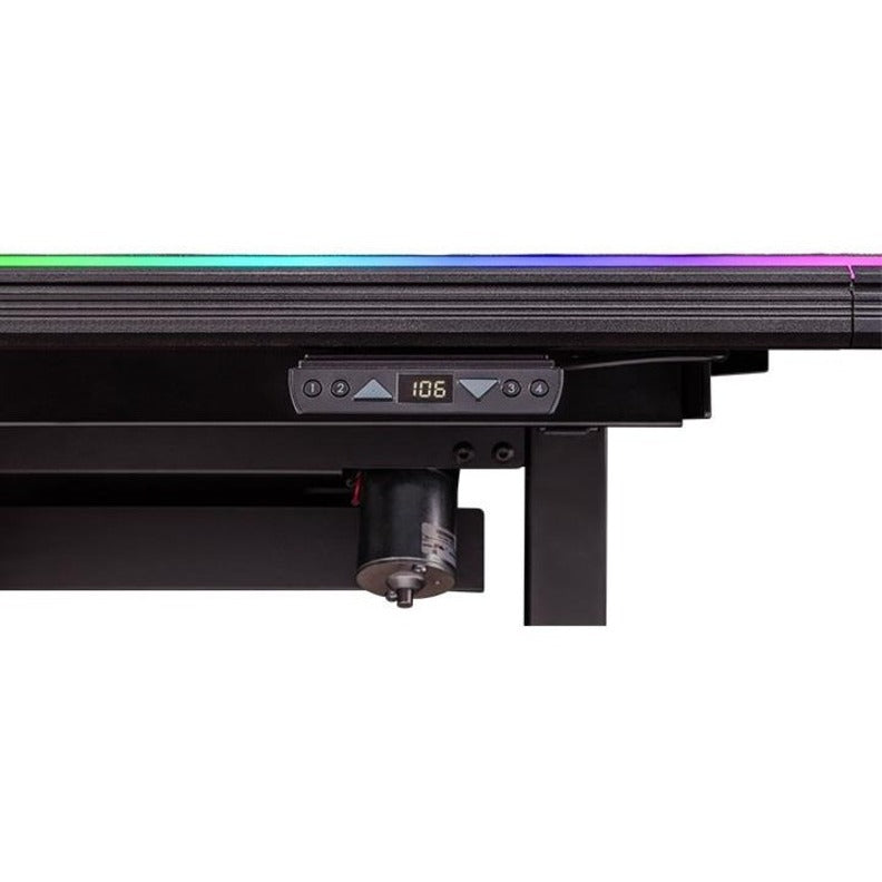 Thermaltake GGD-LBS-BKEIRX-01 Level 20 BattleStation RGB Gaming Desk, Cable Management, LED Lighting, Mouse Pad, Electric Adjustment