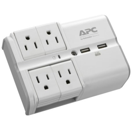 APC PE4WRU3 SurgeArrest Essential 4-Outlet Wall Tap with USB Charger, 120V, 1080J
