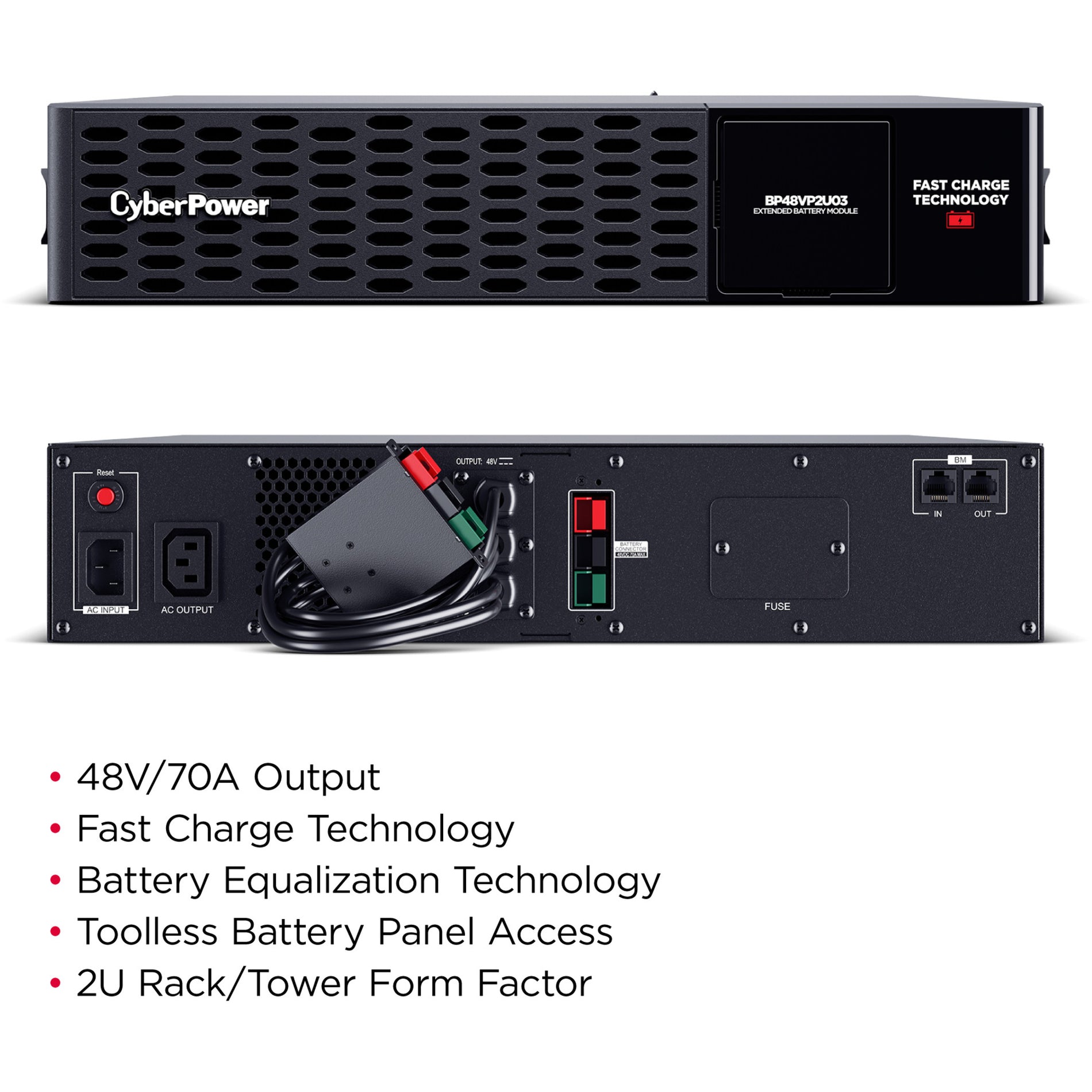 CyberPower BP48VP2U03 UPS Battery Pack, Extended Battery Modules, 48V DC, 6000mAh, 3 Year Warranty