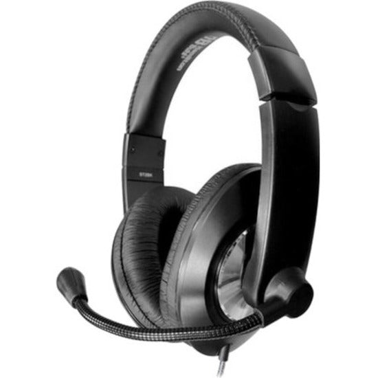 Hamilton Buhl ST2BKU Smart-Trek Deluxe-Sized Headsets with In-Line Volume Control and USB Plug, Over-the-head, Binaural, Black/Silver