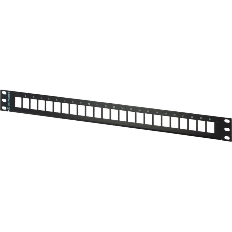 Ortronics OR-PHDPJU24 Rear Load High Density Jack Panel Kit for 24 Clarity 6 or 5E Panel Jacks, Rack-mountable, Black