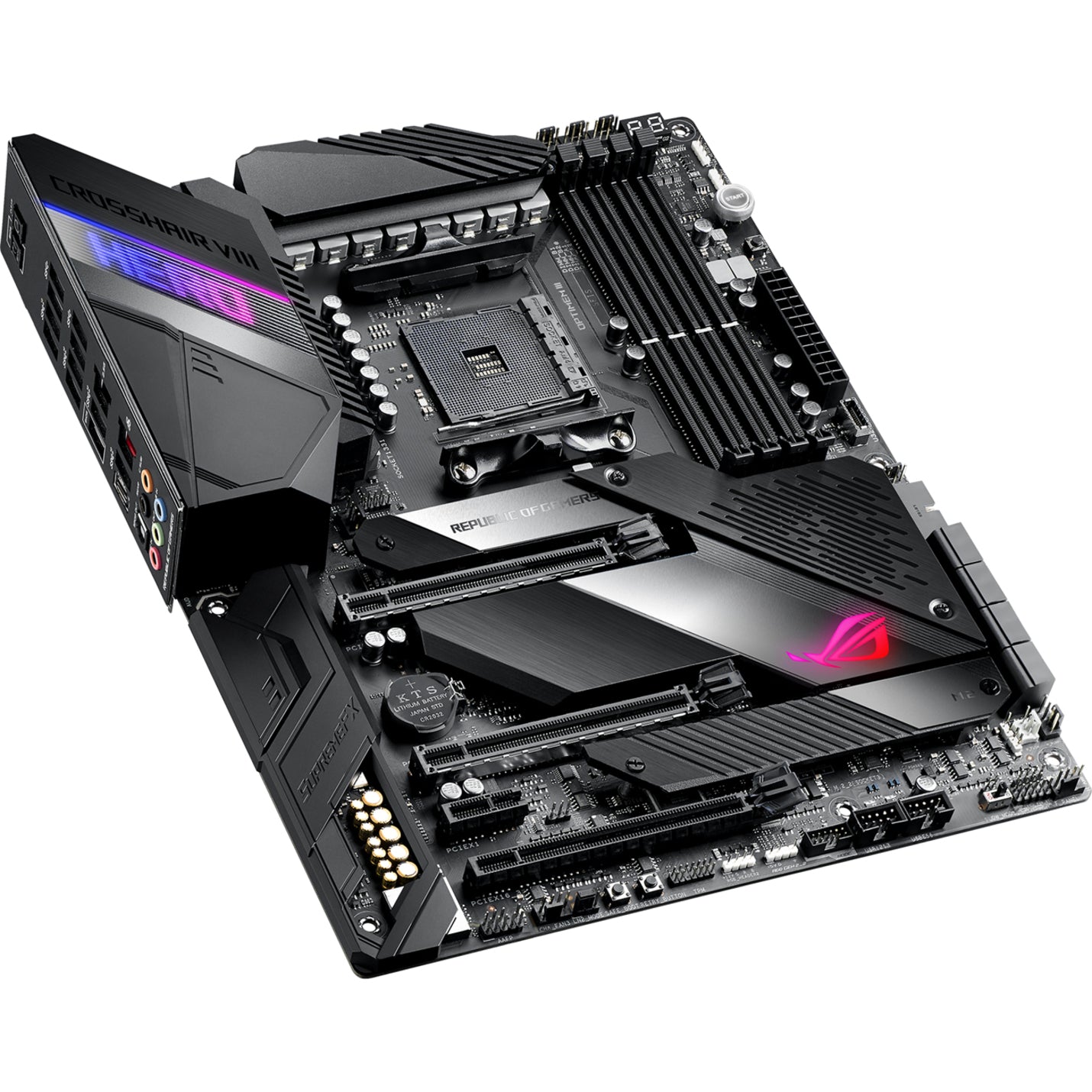 Asus ROG CROSSHAIR VIII HERO WI-FI X570 Desktop Motherboard, AMD Ryzen AM4, 3rd Generation, ATX