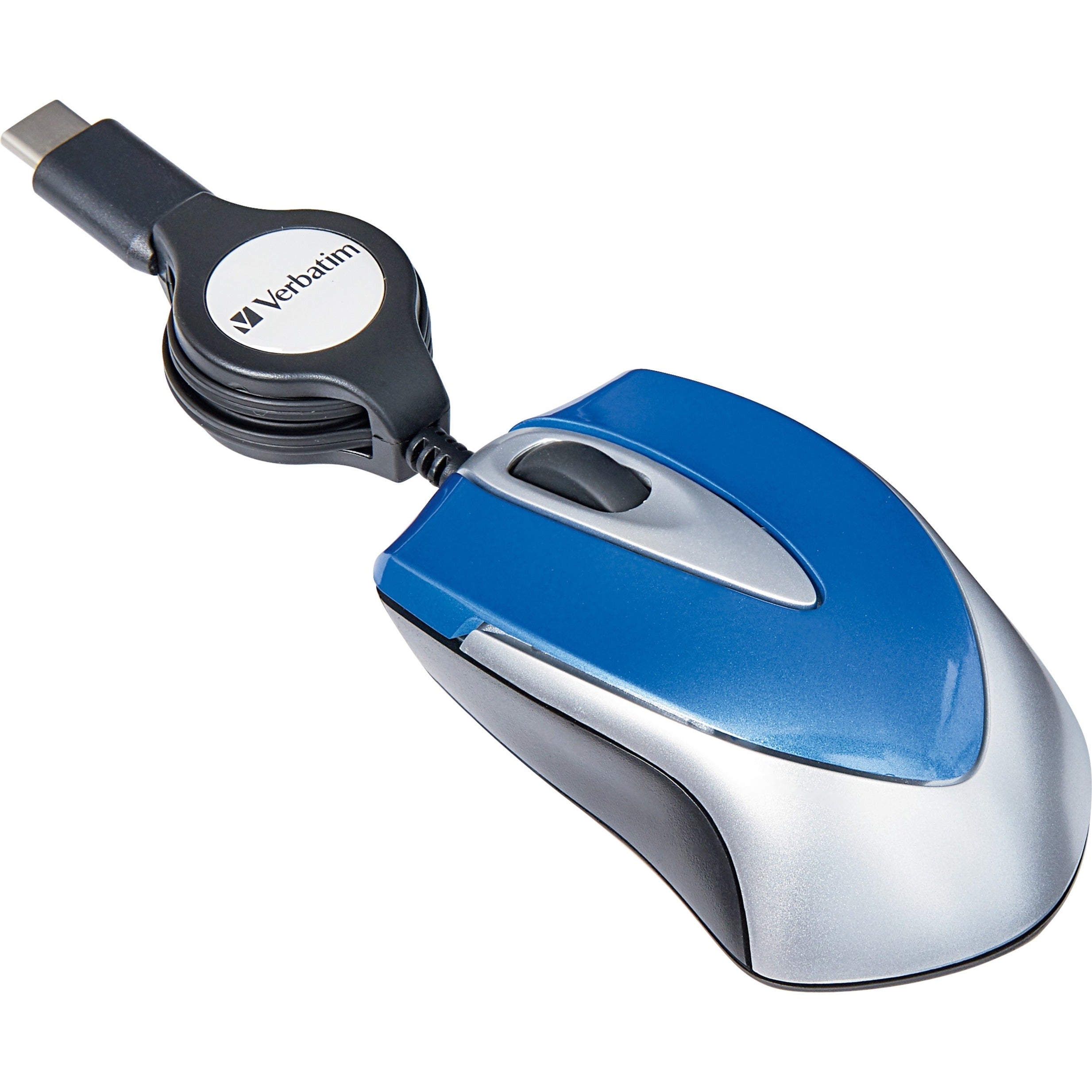 Verbatim 70237 USB-C Mini Optische Reisemaus-Blau 3 Tasten Kabelverbindung