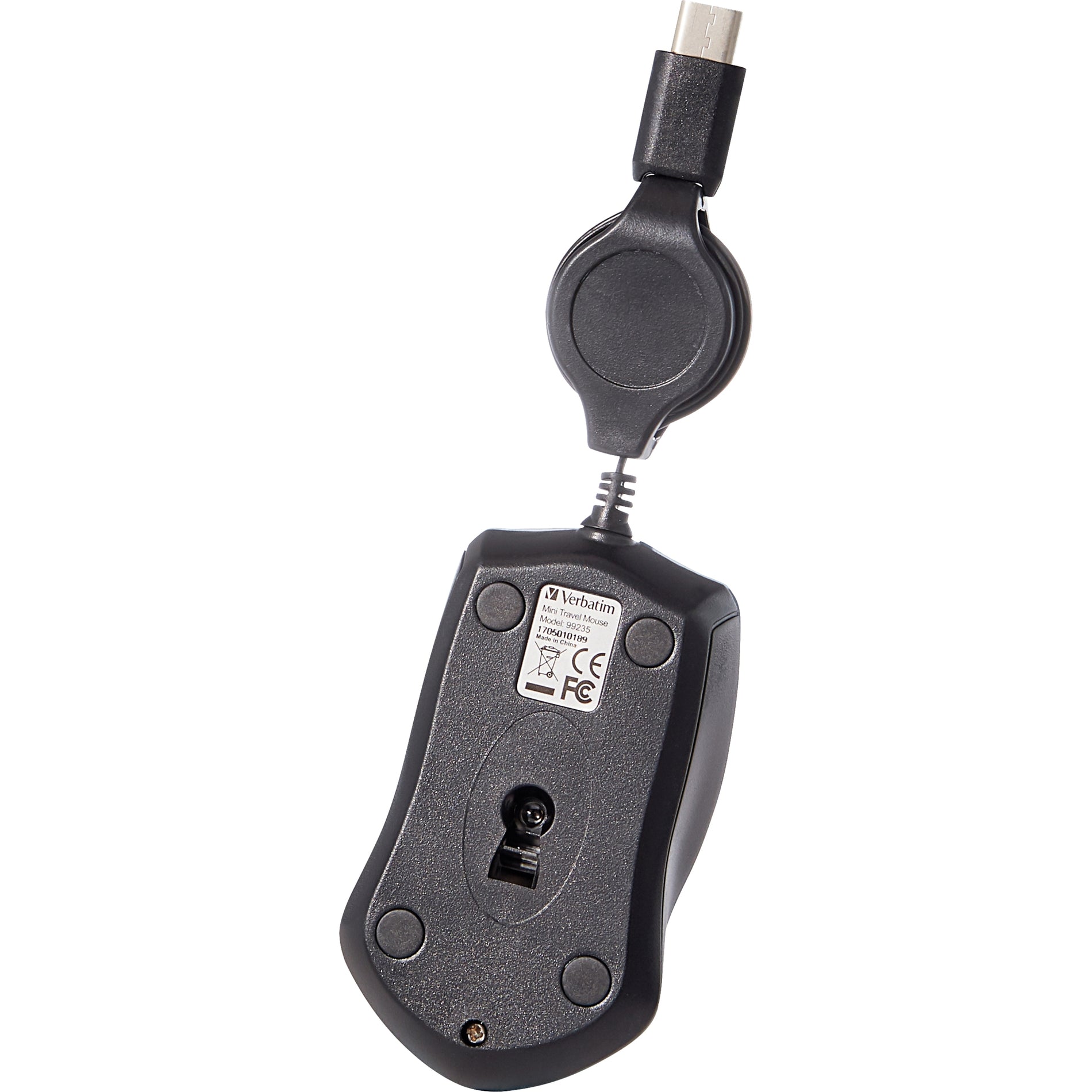 Verbatim 70237 USB-C Mini Optical Travel Mouse-Blue, 3 Buttons, Cable Connectivity