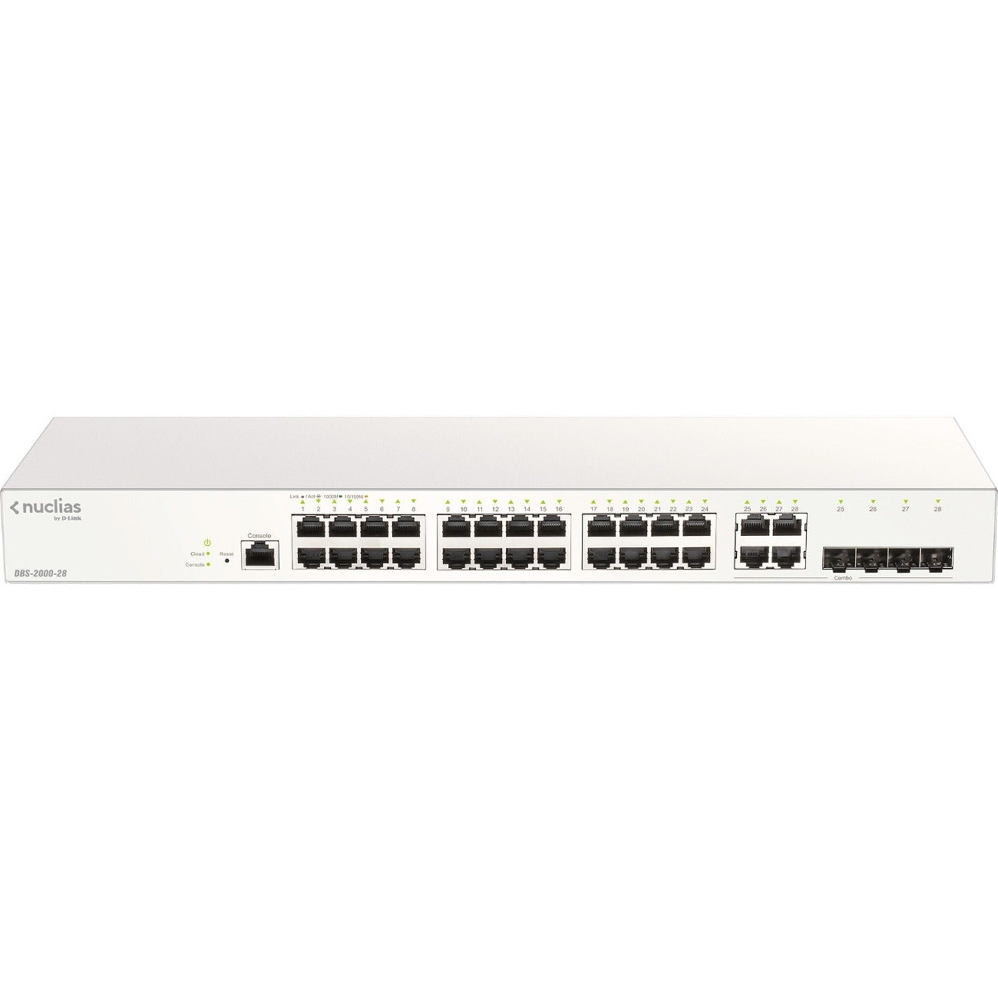 D-Link DBS-2000-28 28-Port Nuclias Cloud-Managed Switch, Gigabit Ethernet, Lifetime Warranty, Made in China