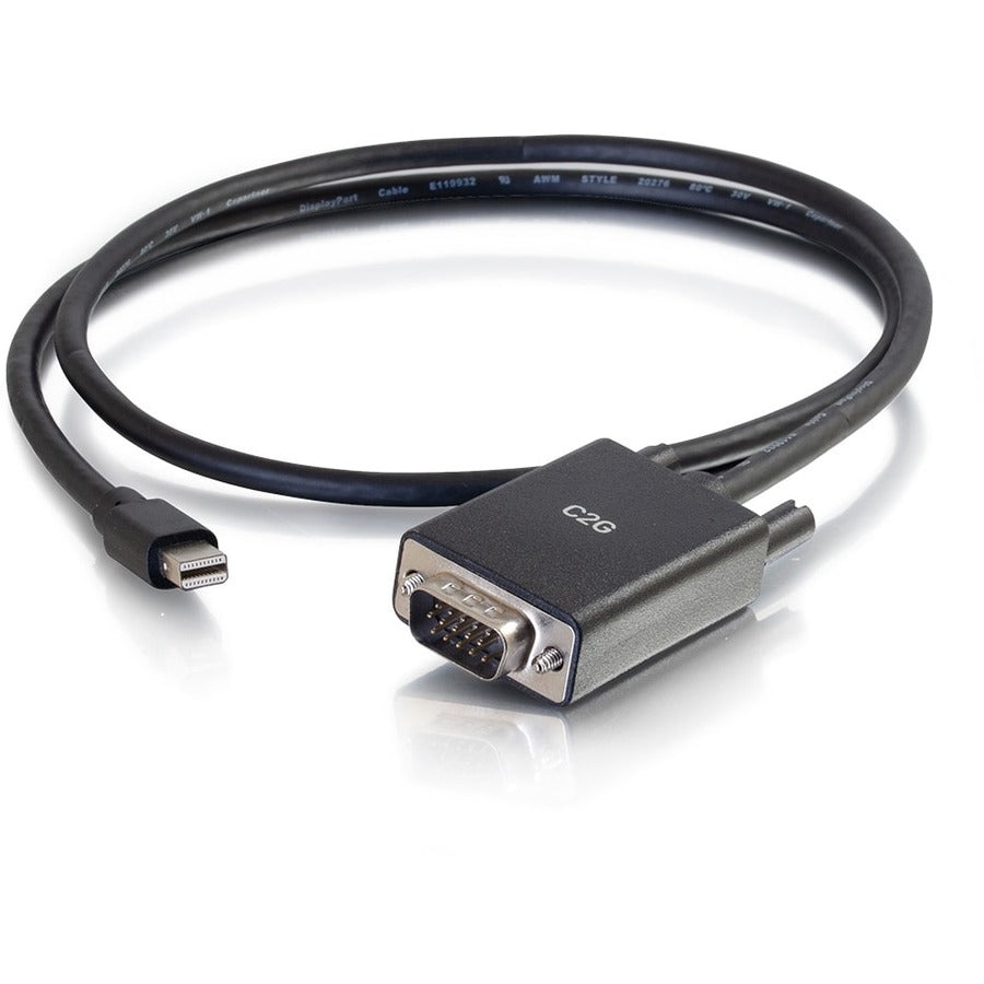 C2G 54678 10ft Mini DisplayPort to VGA Adapter Cable Black, Active, 1920 x 1200 Supported Resolution
