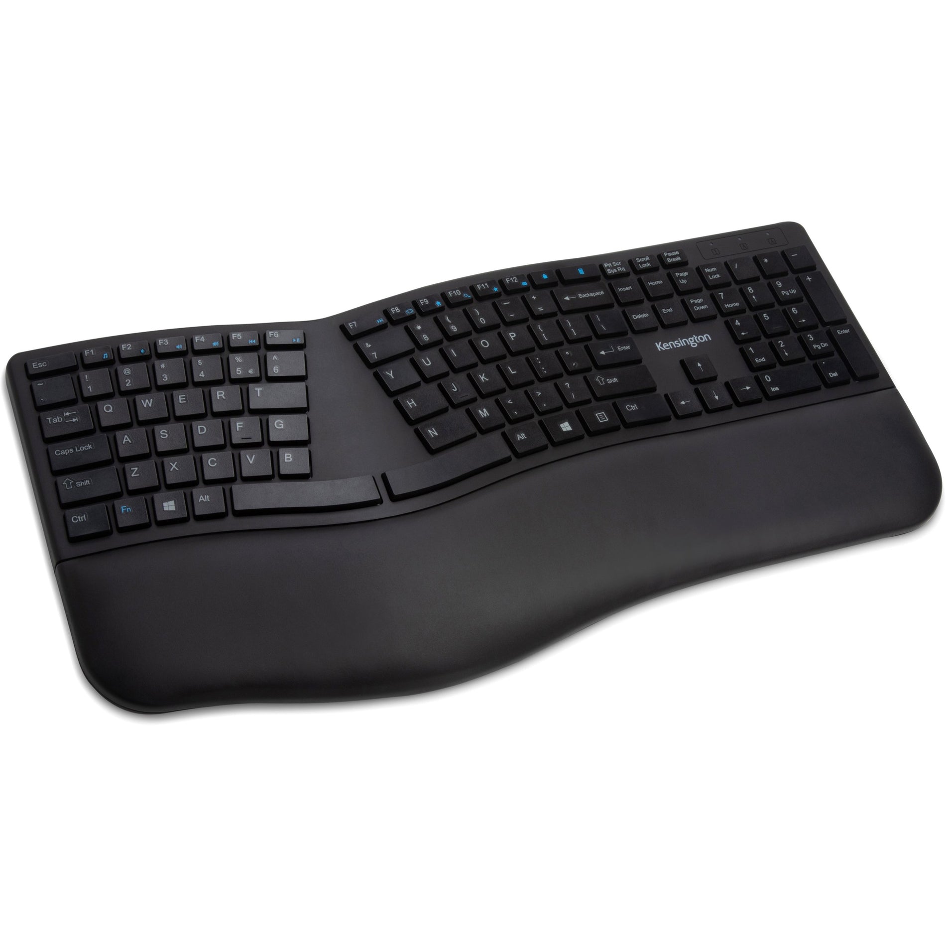 Kensington K75401US Pro Fit Ergo Wireless Keyboard-Black, 2.4 GHz Bluetooth/RF, USB Interface