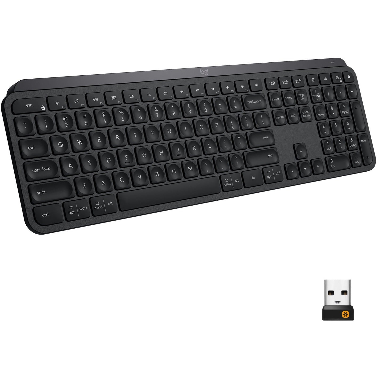 Logitech MX Keys Advanced Wireless Illuminated Keyboard - Tactile Responsive Typing, Backlighting, Bluetooth, USB-C, Metal Build (Black) [Discontinued]