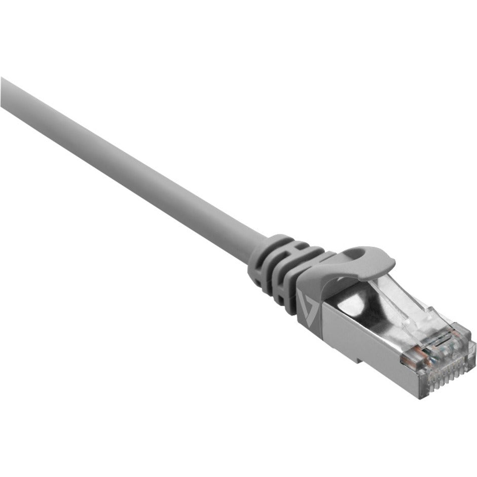 V7 V7CAT7FSTP-1M-GRY-1E Grey Cat7 Shielded & Foiled (SFTP) Cable RJ45 Male to RJ45 Male 1m 3.3ft, 10 Gbit/s Data Transfer Rate