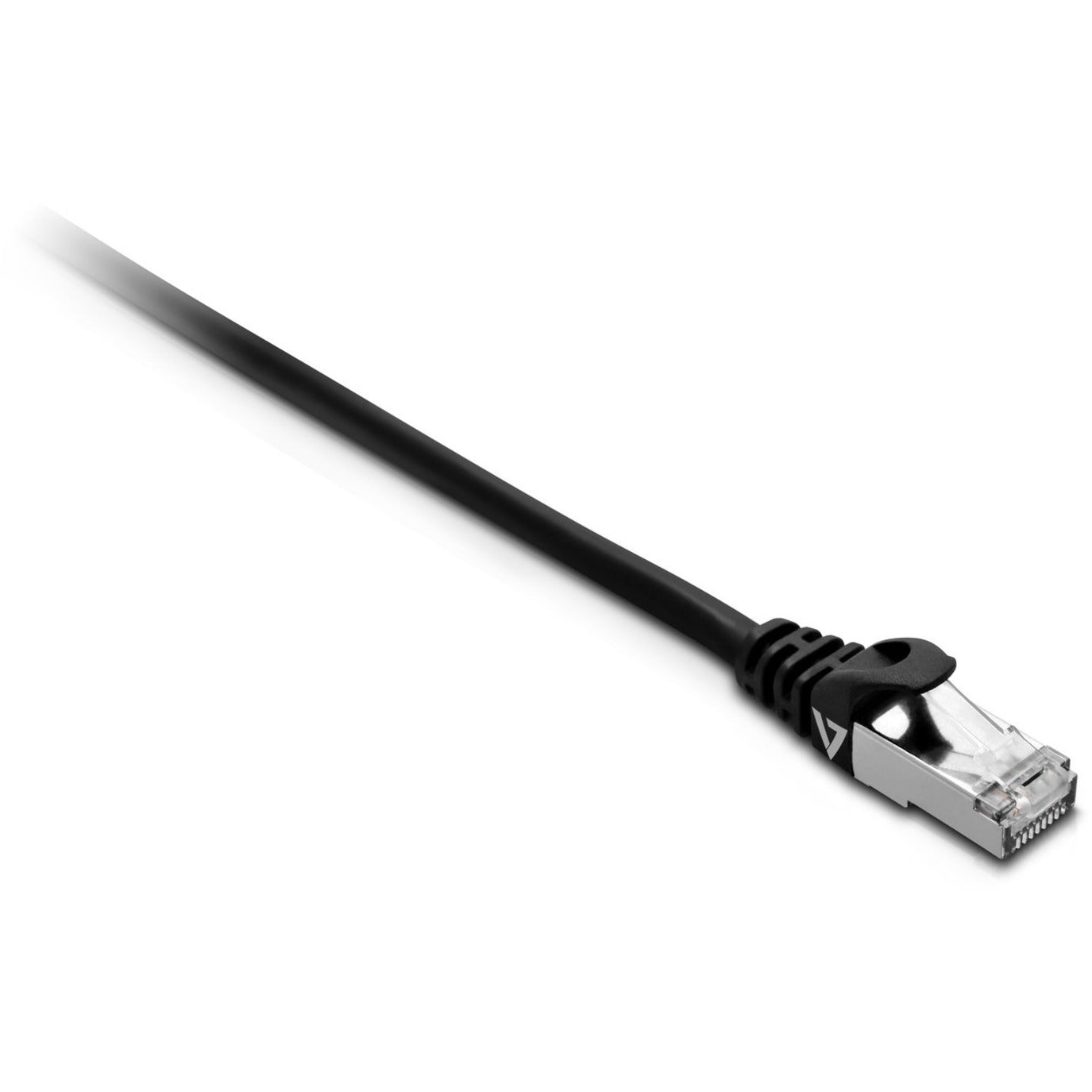 V7 V7CAT7FSTP-5M-BLK-1E Black Cat7 Shielded & Foiled (SFTP) Cable RJ45 Male to RJ45 Male 5m 16.4ft, Halogen Free, 10 Gbit/s