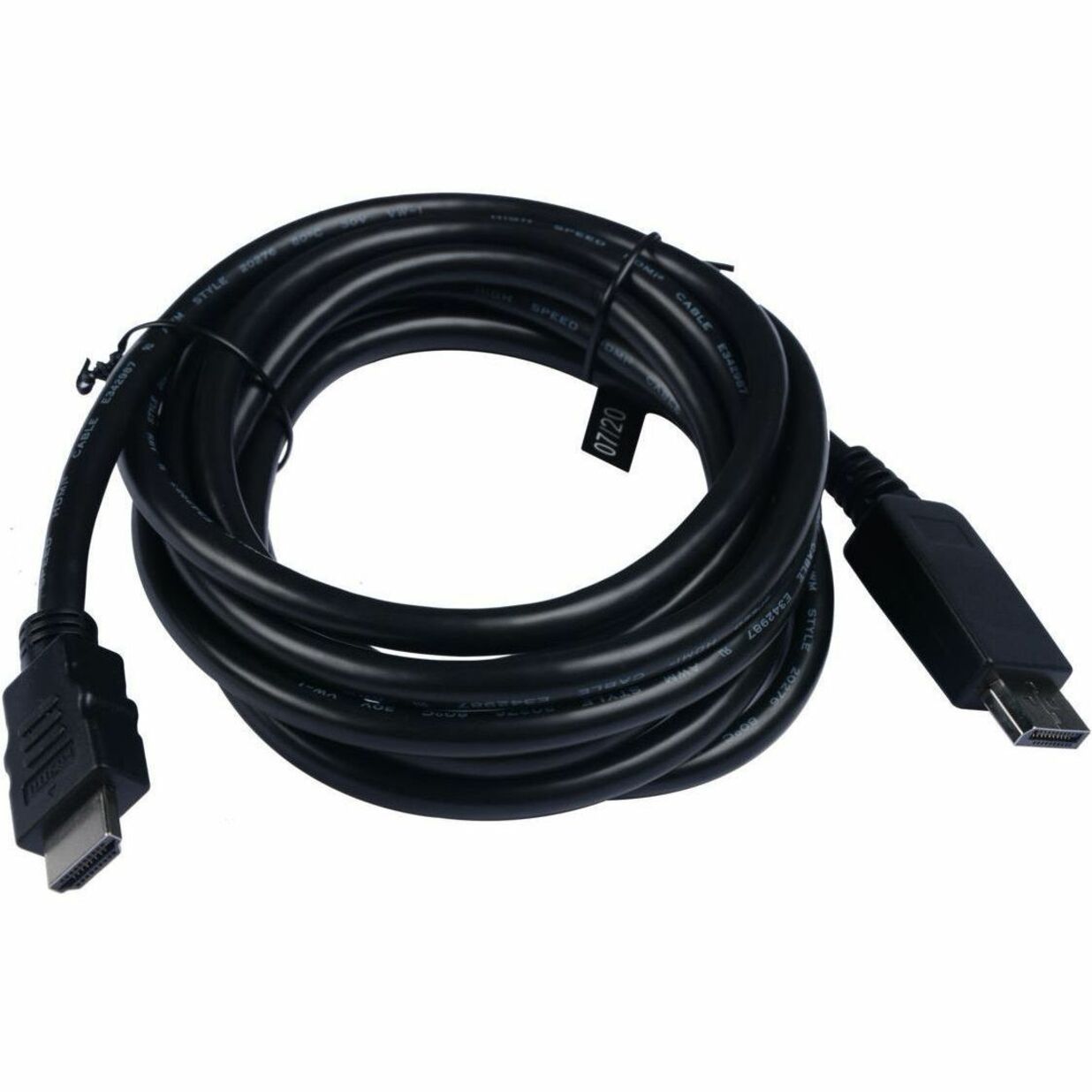 V7 V7DP2HD-03M-BLK-1E Black Video Cable DisplayPort Male to HDMI Male 3m 10ft, EMI/RF Protection, Plug & Play