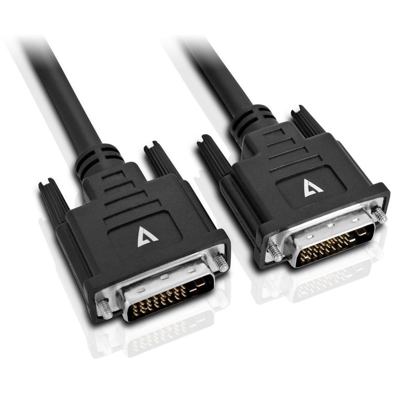 V7 V7DVIDVI-5M-BLK-1E Black Video Cable DVI-D Male to DVI-D Male 5m 16.4ft, Corrosion Resistant, Strain Relief, Plug & Play