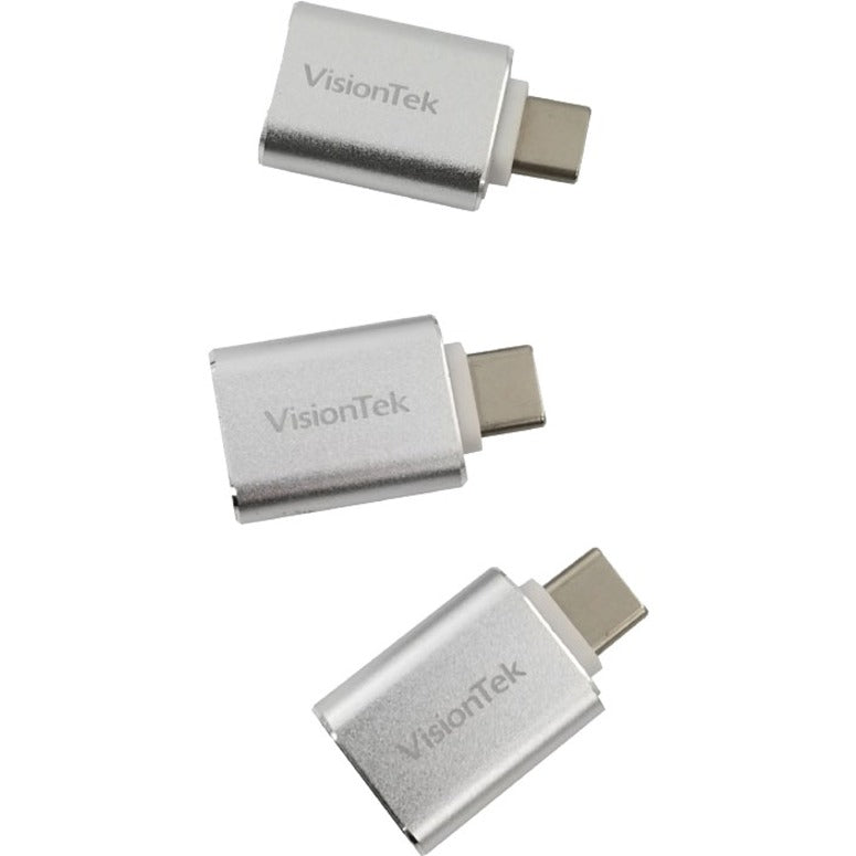 VisionTek 901224 USB C to USB A (M/F) Adapter - 3 Pack, Charging Support