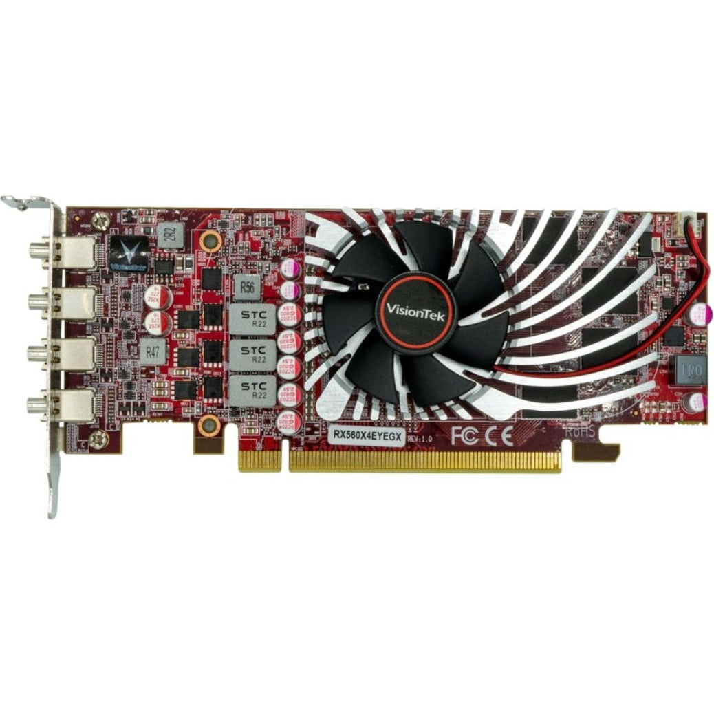 VisionTek 901278 Radeon RX 560 Graphic Card, 4GB GDDR5, 4xMiniDP, 3 Year Warranty